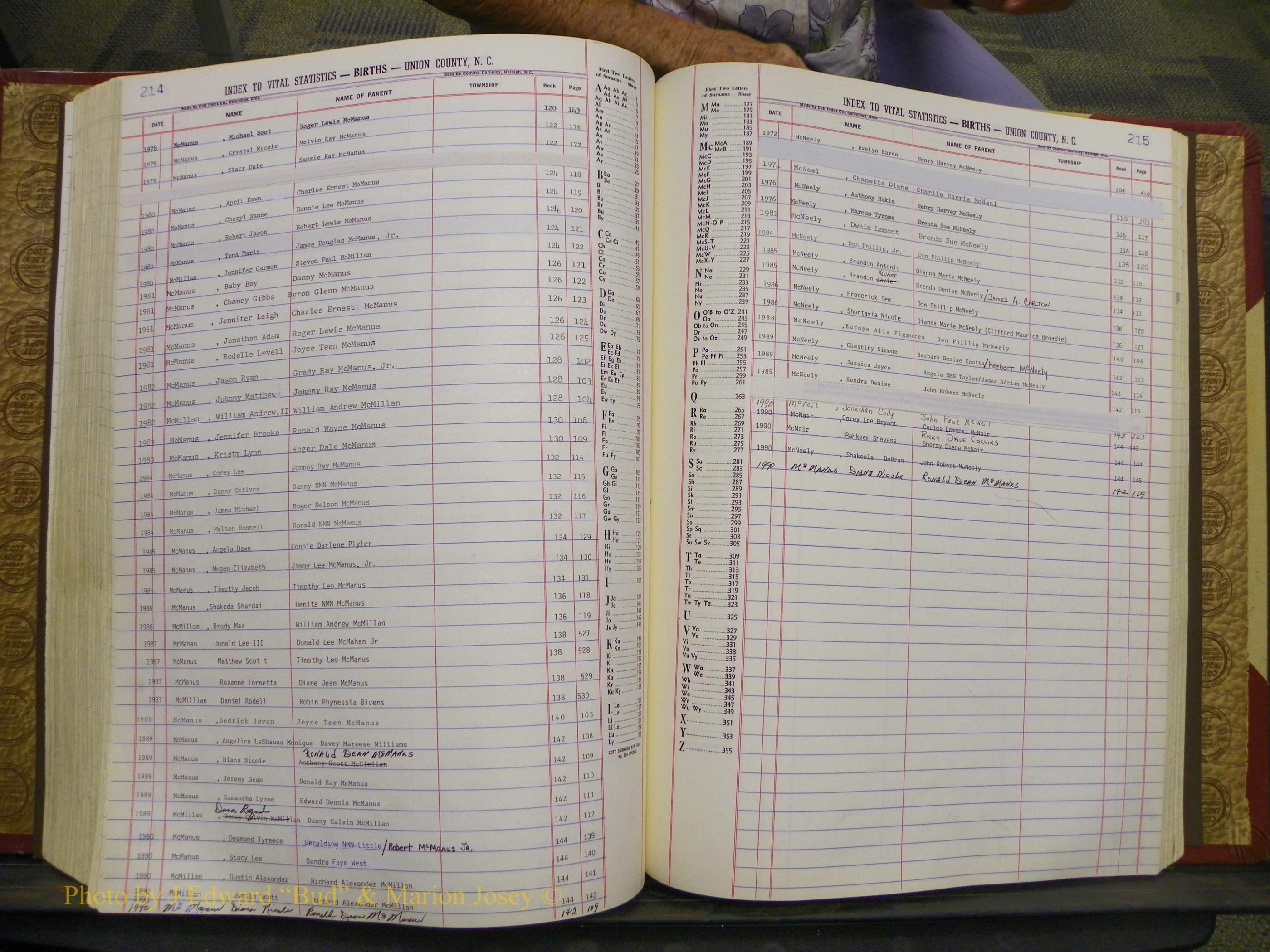 Union Co, NC Births, A-S, 1972-1990 (190).JPG