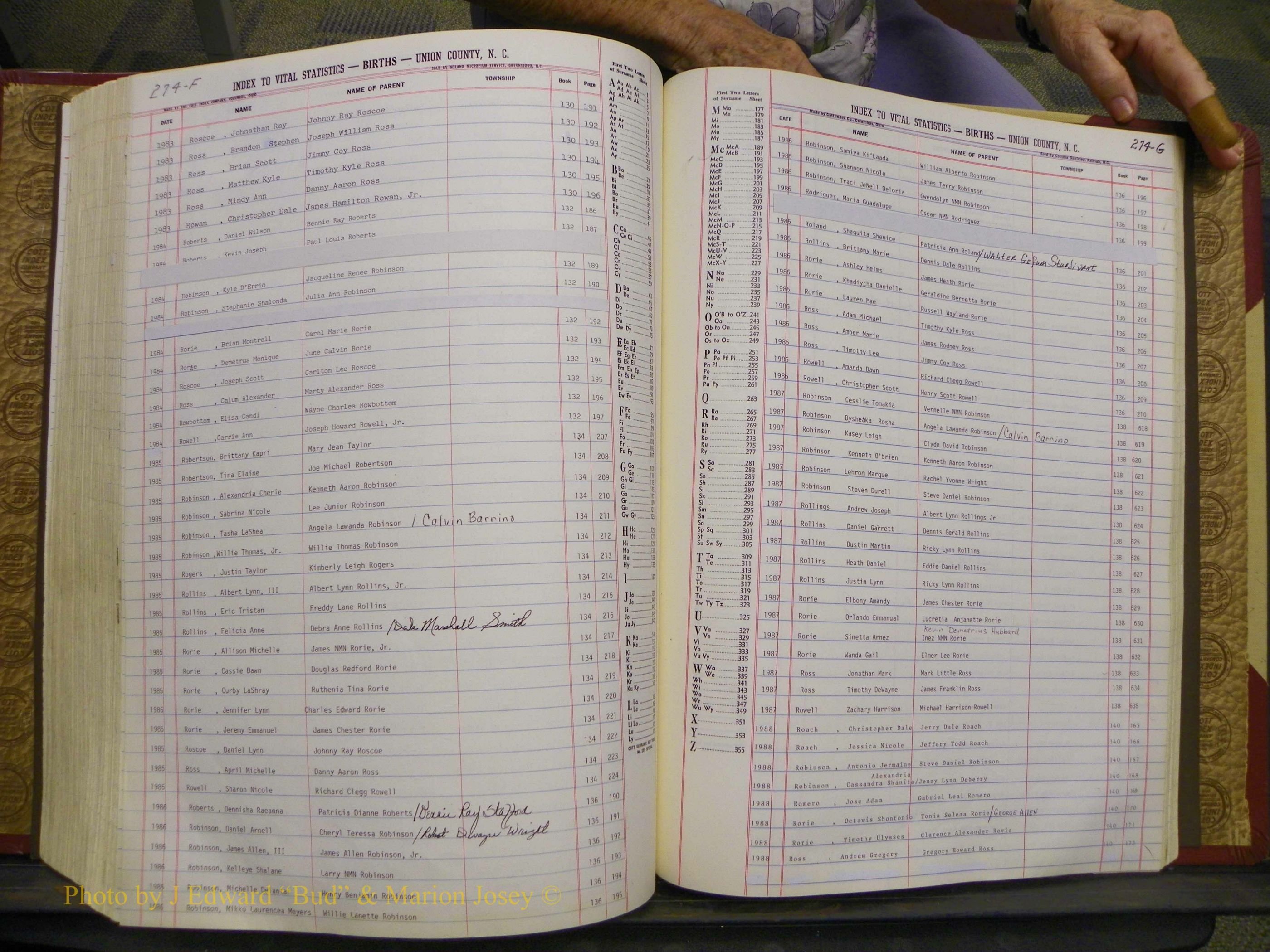 Union Co, NC Births, A-S, 1972-1990 (231).JPG