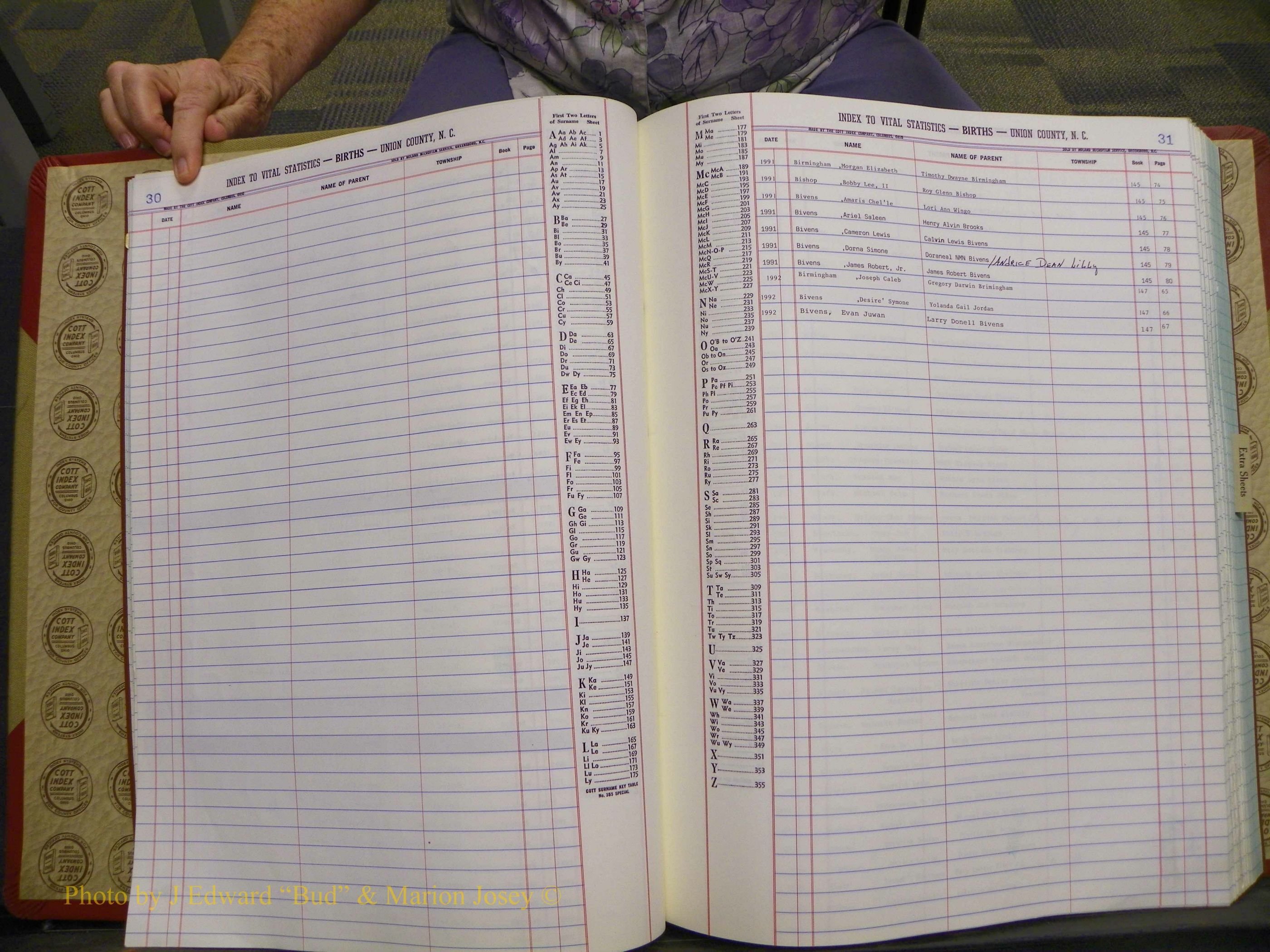 Union Co, NC Births, A-Z, 1991-1992 (11).JPG