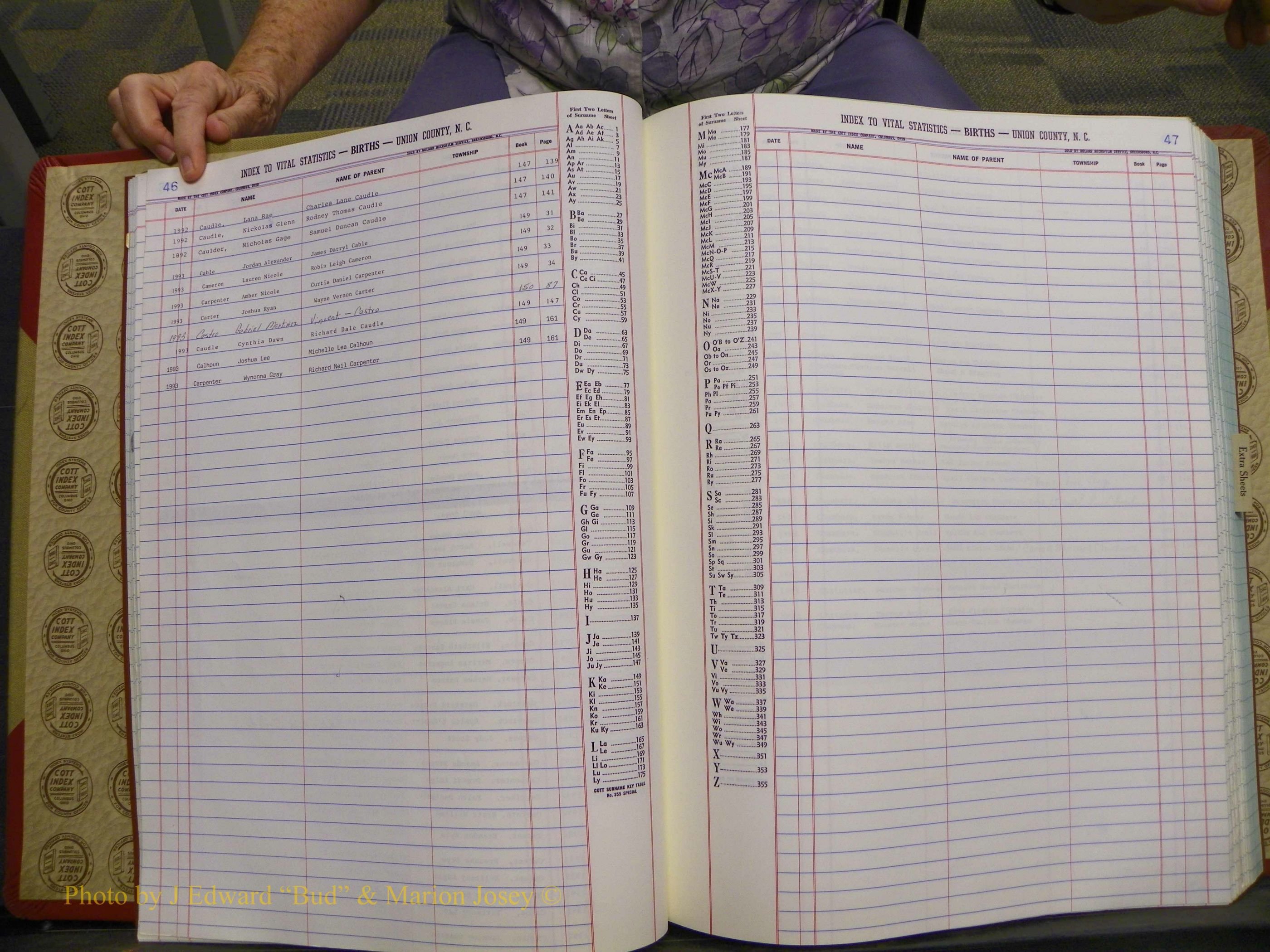 Union Co, NC Births, A-Z, 1991-1992 (18).JPG