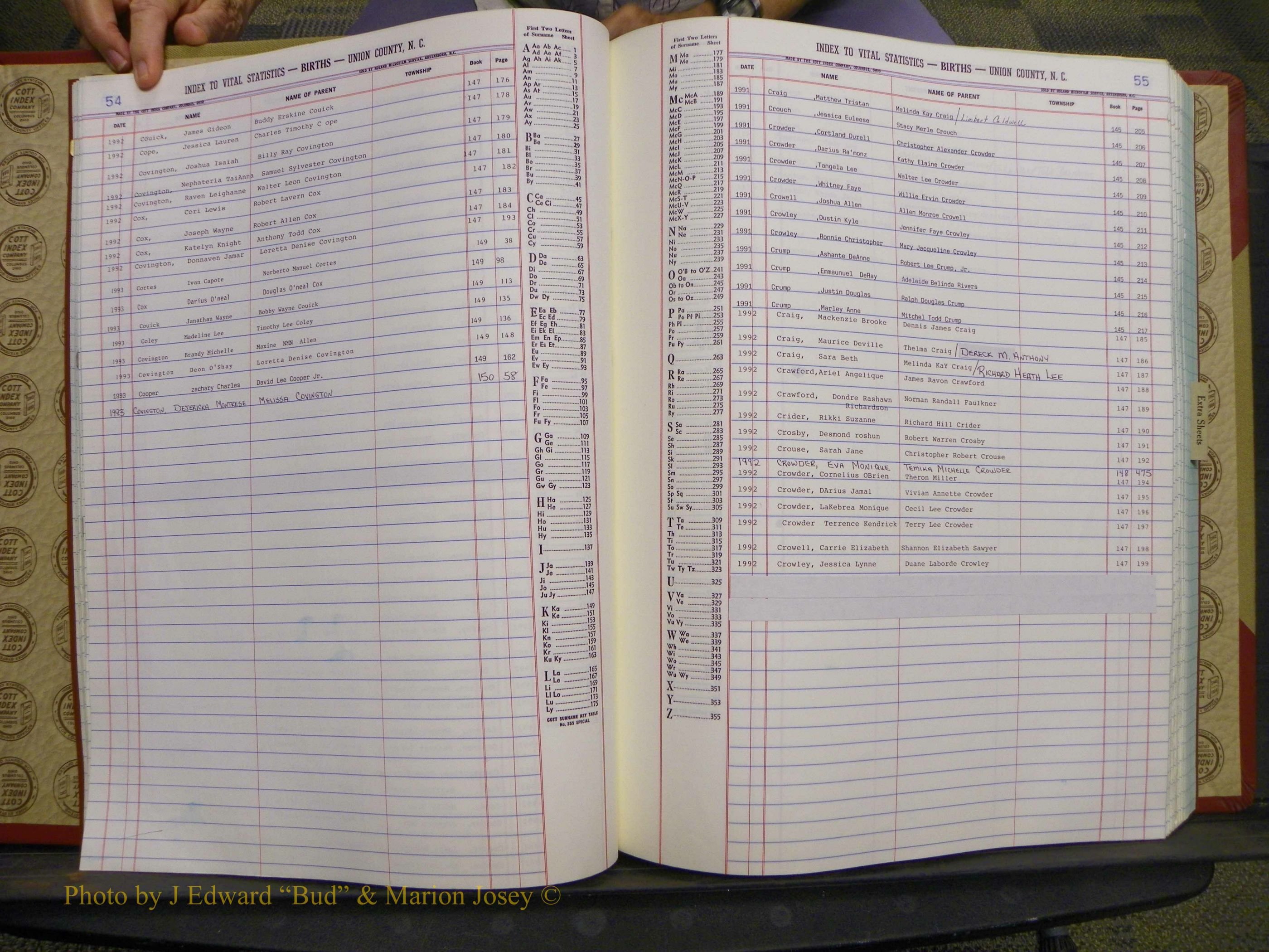 Union Co, NC Births, A-Z, 1991-1992 (23).JPG