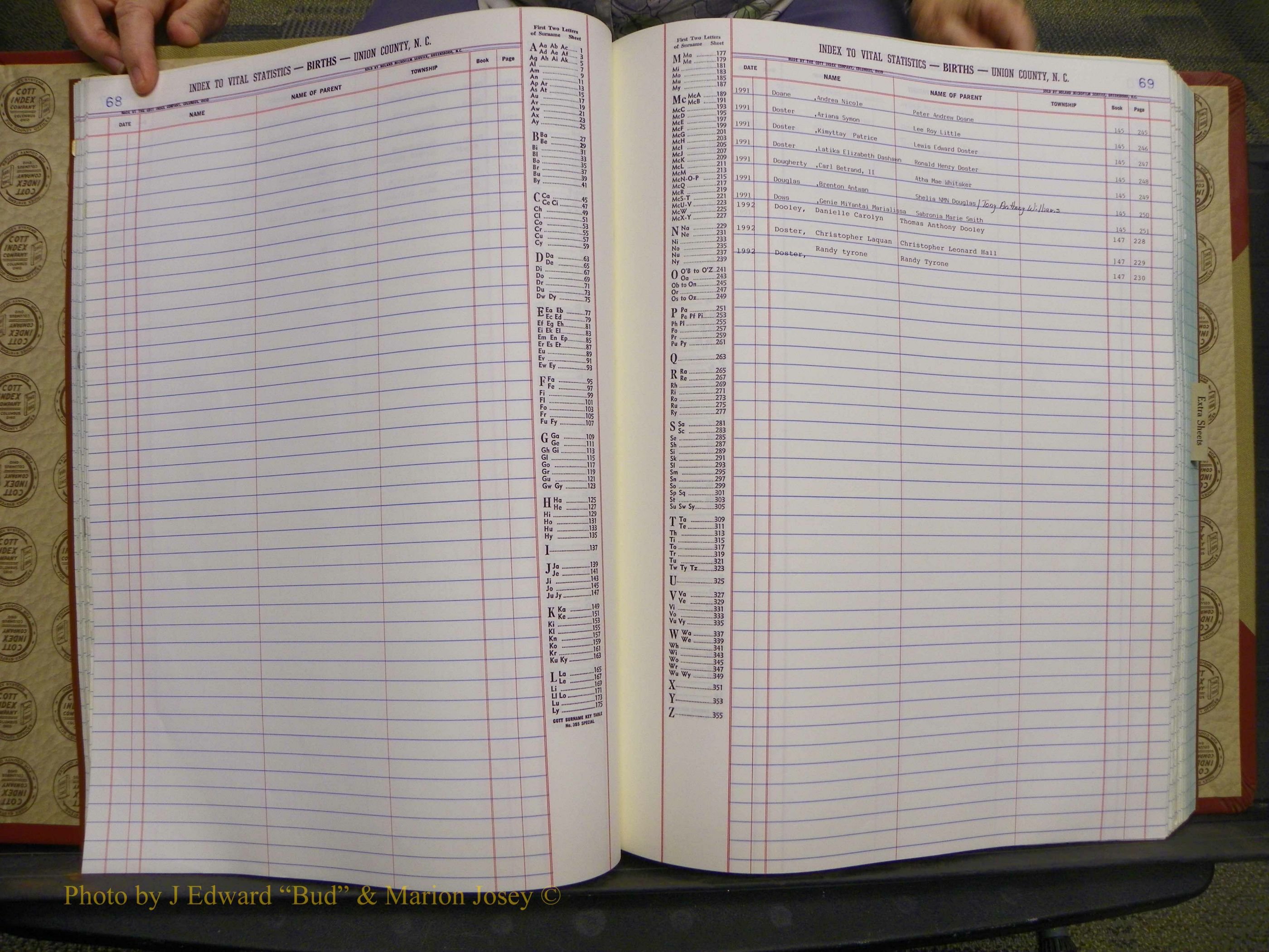 Union Co, NC Births, A-Z, 1991-1992 (27).JPG