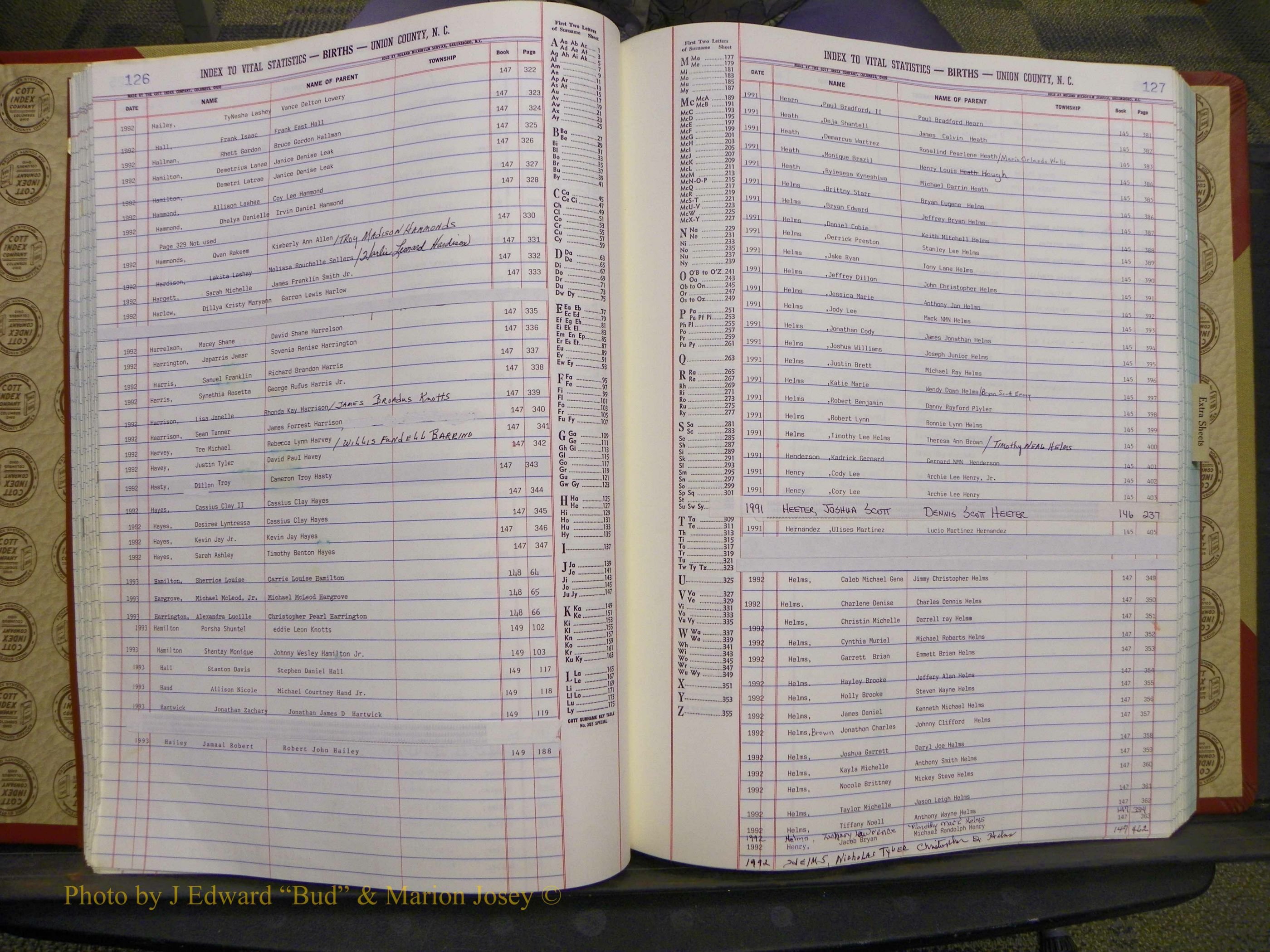 Union Co, NC Births, A-Z, 1991-1992 (55).JPG