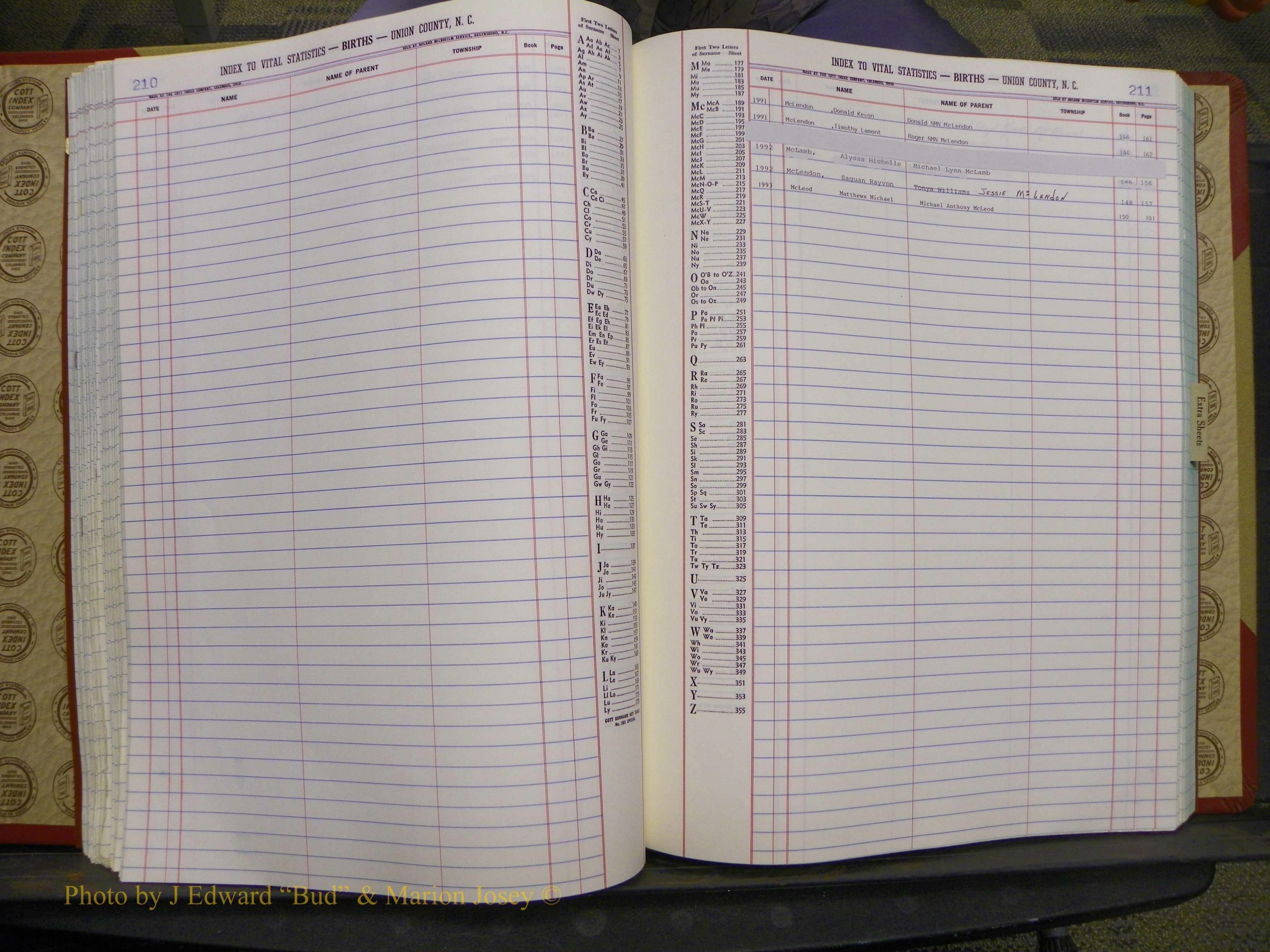 Union Co, NC Births, A-Z, 1991-1992 (91).JPG