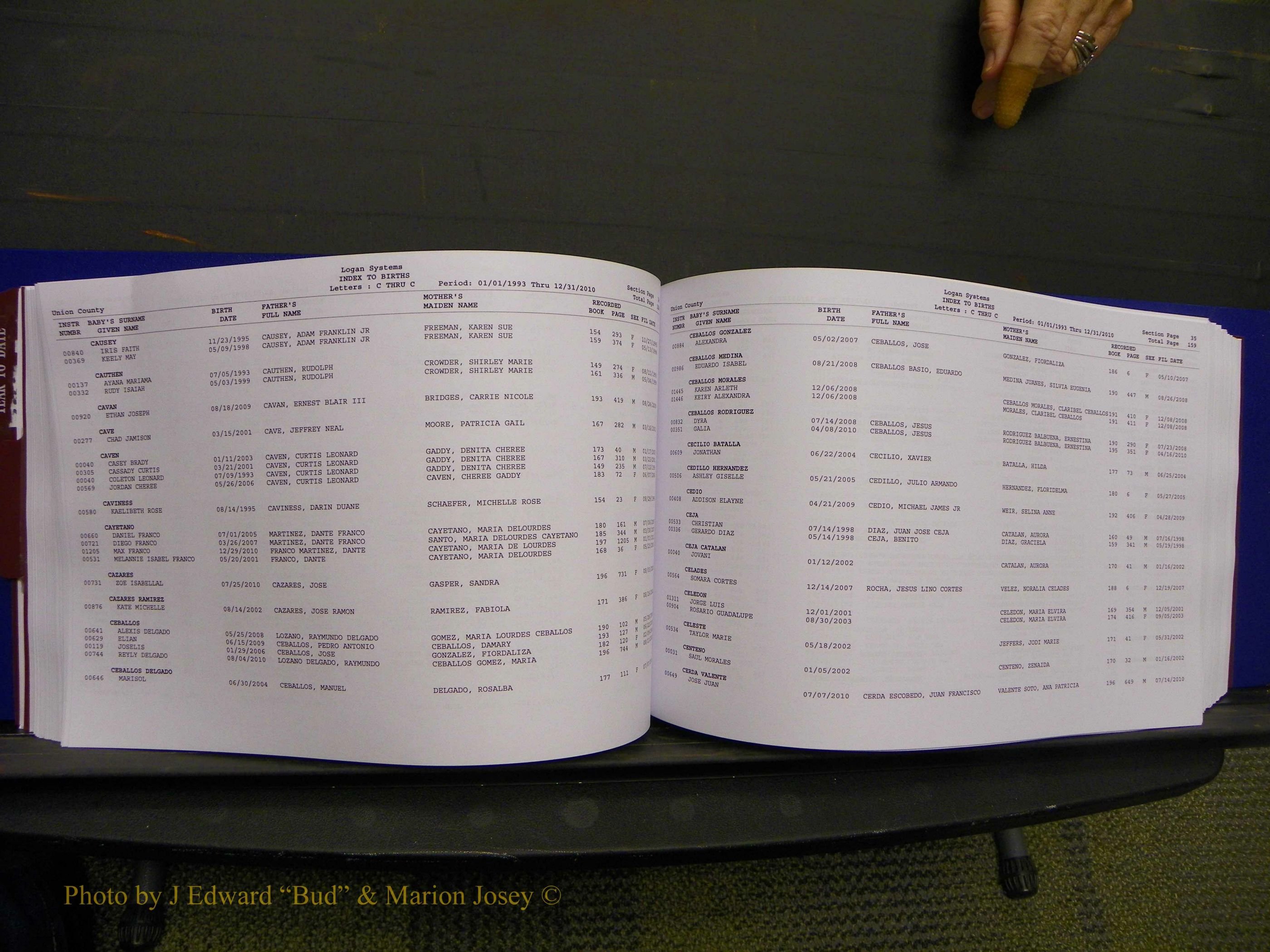 Union Co, NC Births, A-Z, 1993-2010 (112).JPG