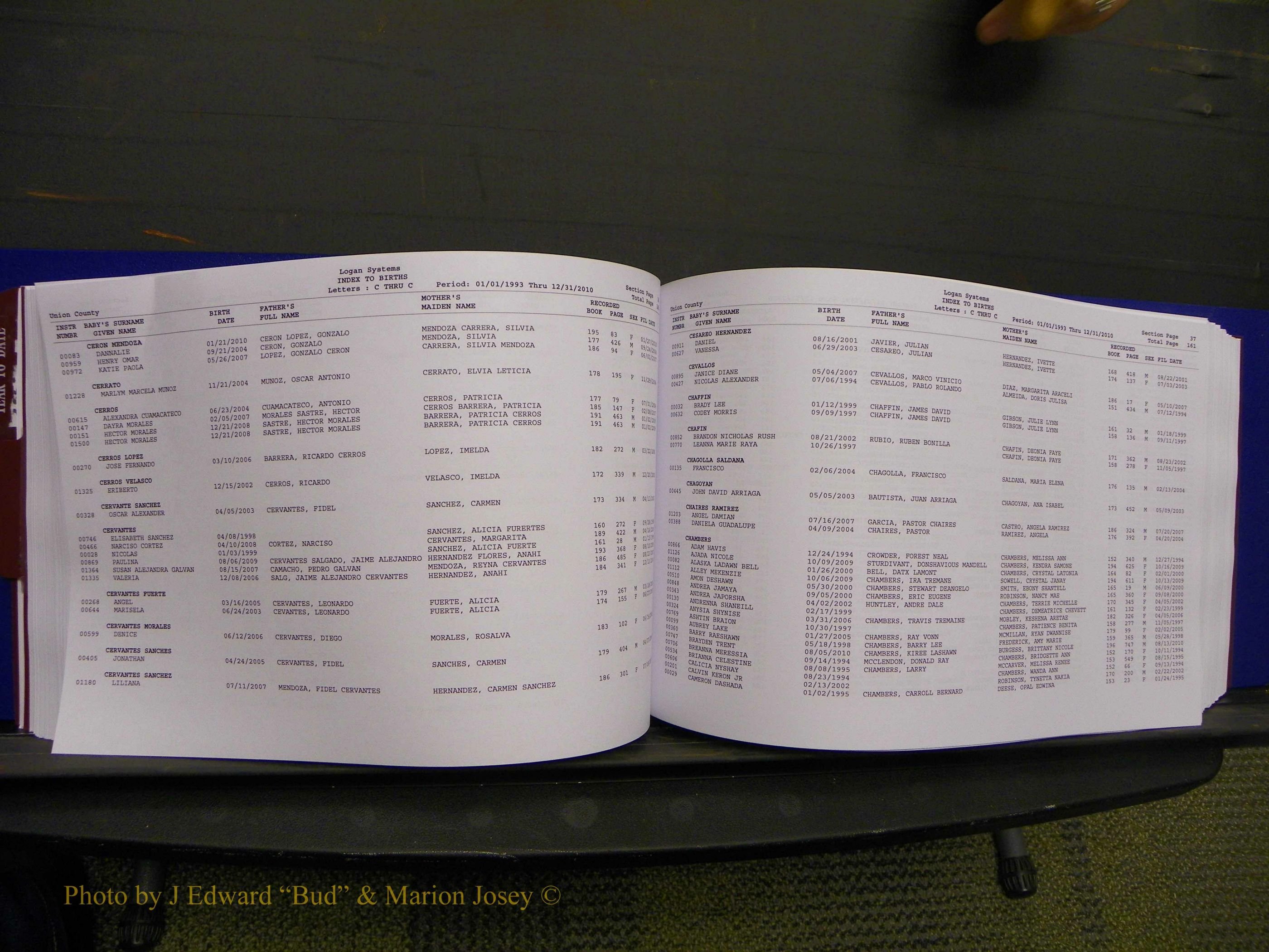 Union Co, NC Births, A-Z, 1993-2010 (113).JPG