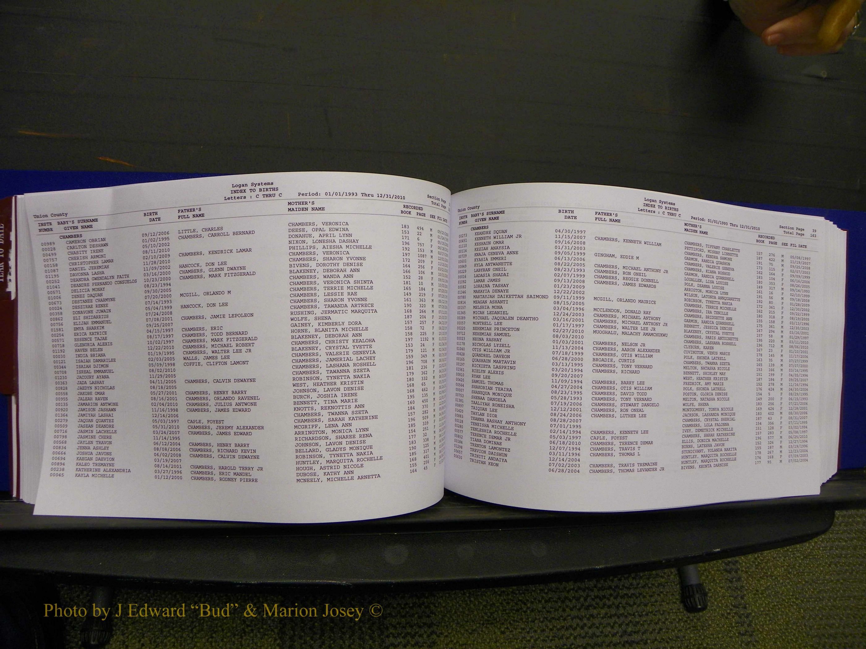 Union Co, NC Births, A-Z, 1993-2010 (114).JPG