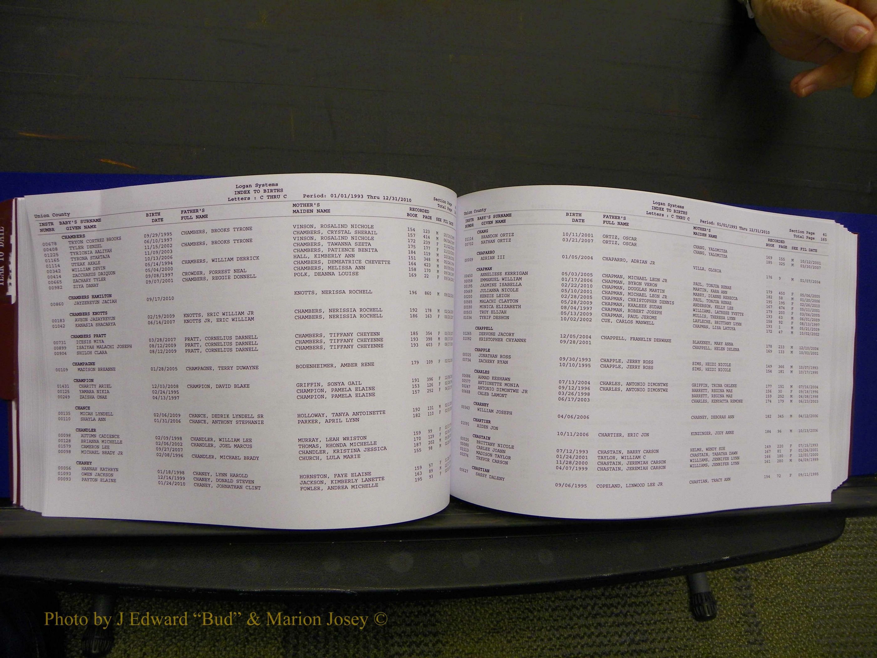Union Co, NC Births, A-Z, 1993-2010 (115).JPG