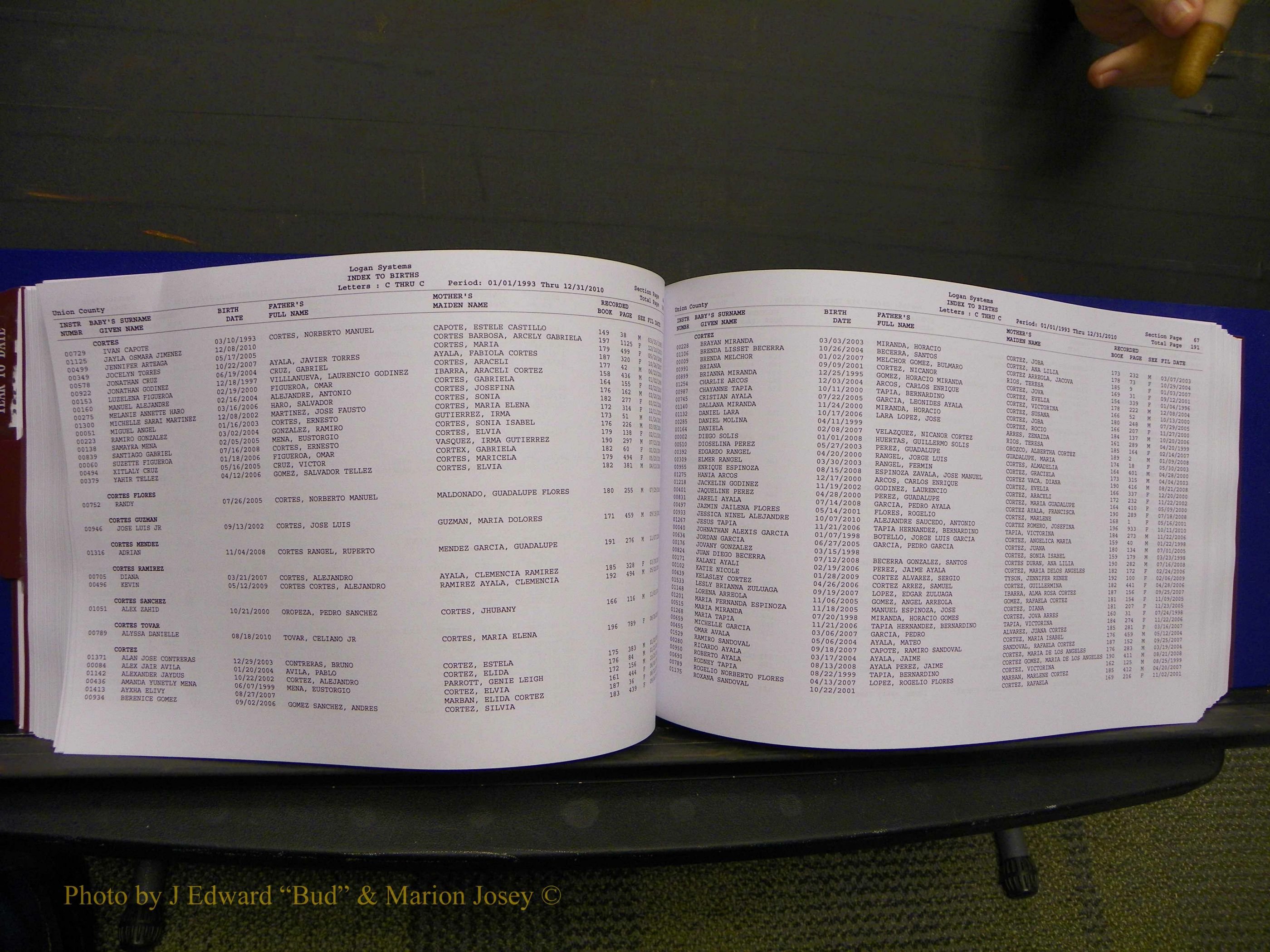 Union Co, NC Births, A-Z, 1993-2010 (128).JPG