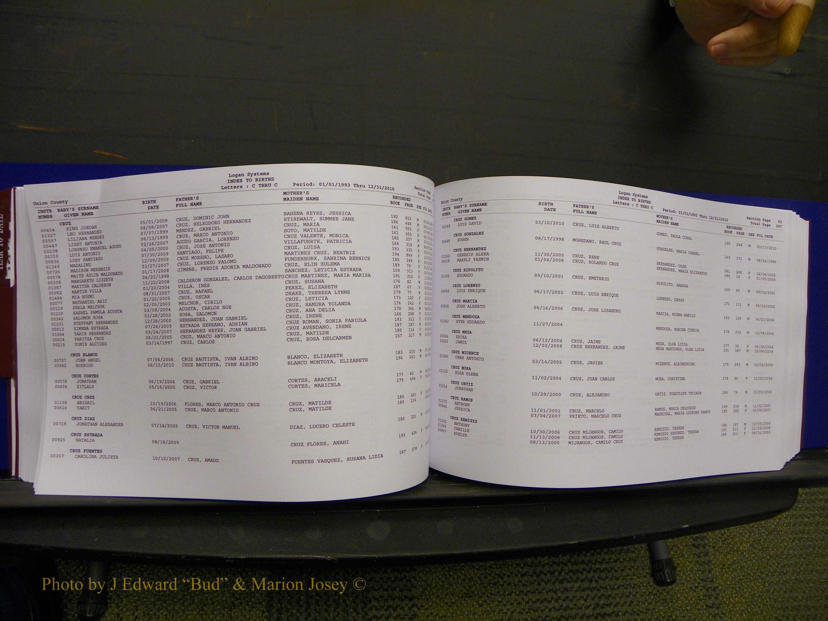Union Co, NC Births, A-Z, 1993-2010 (136).JPG