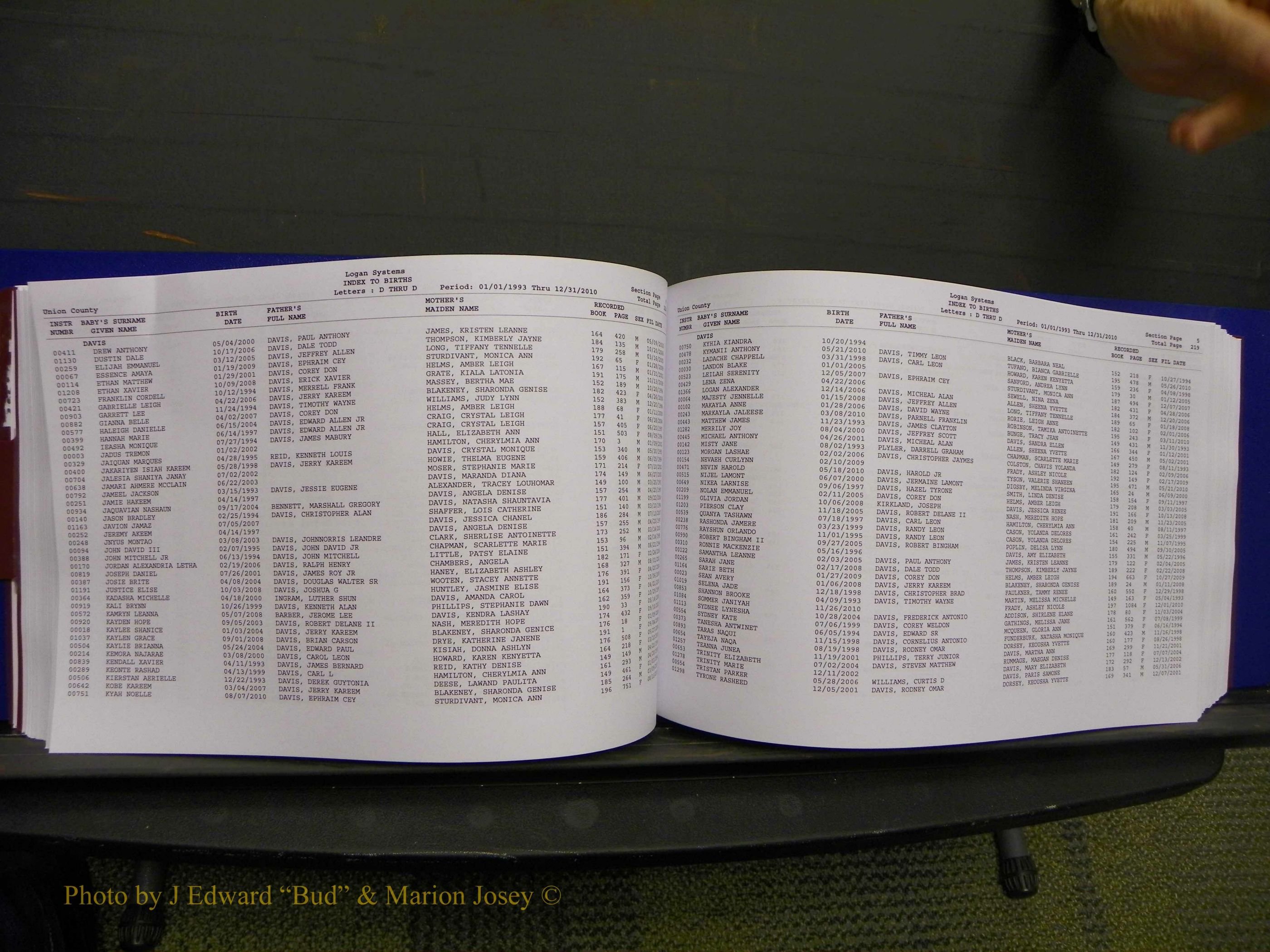 Union Co, NC Births, A-Z, 1993-2010 (141).JPG