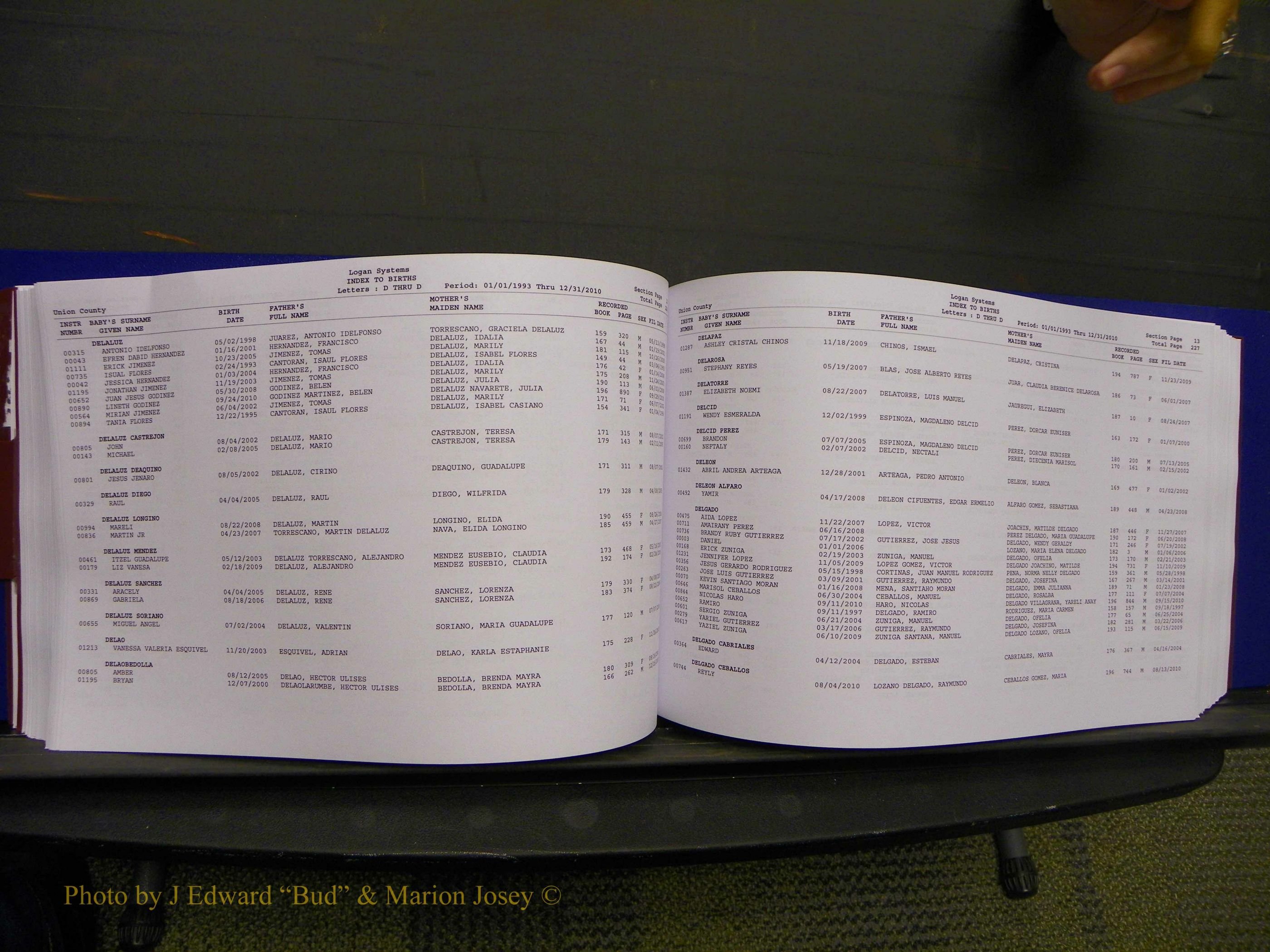 Union Co, NC Births, A-Z, 1993-2010 (147).JPG