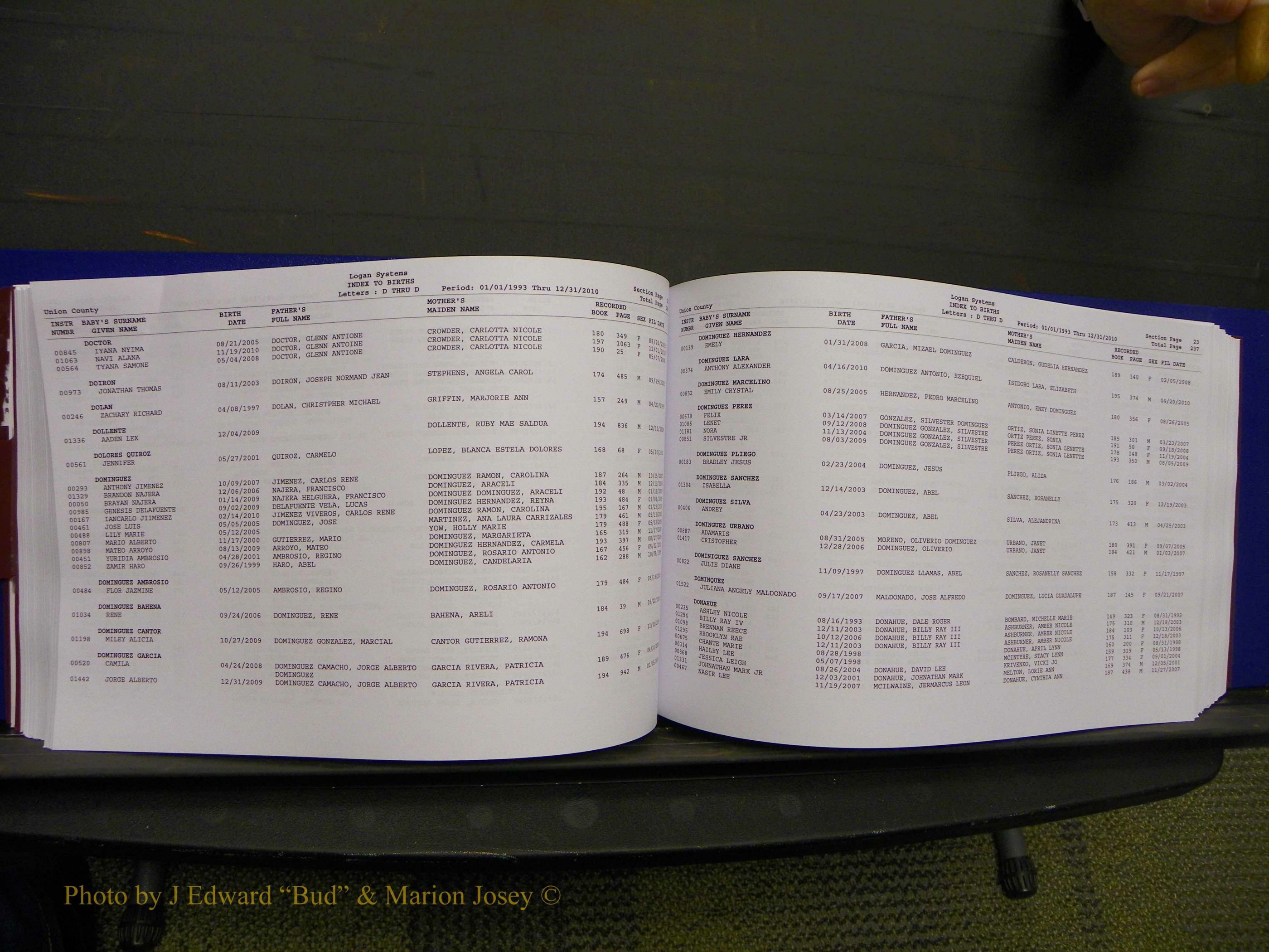 Union Co, NC Births, A-Z, 1993-2010 (151).JPG