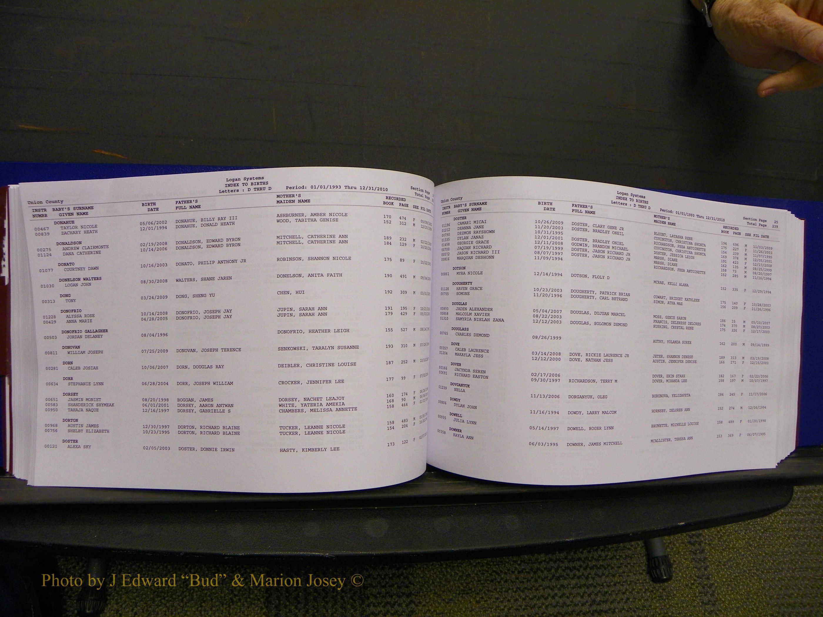 Union Co, NC Births, A-Z, 1993-2010 (152).JPG