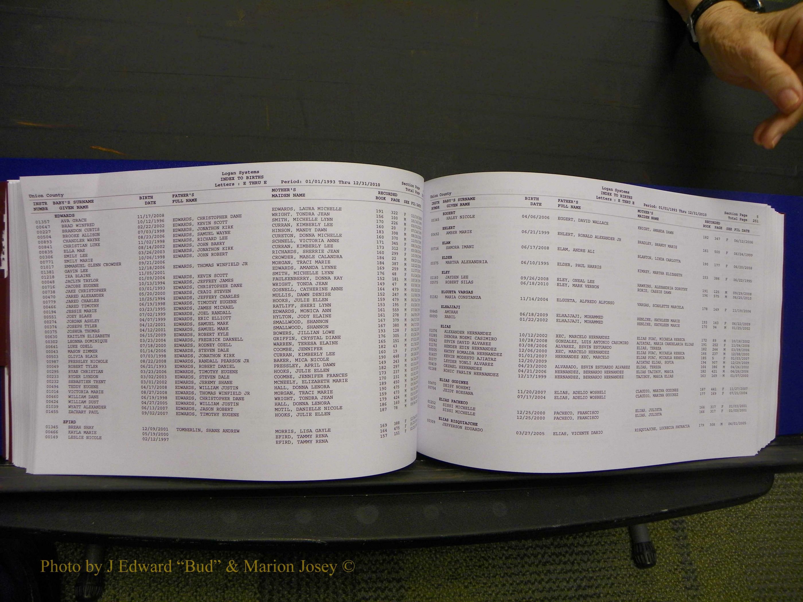Union Co, NC Births, A-Z, 1993-2010 (158).JPG