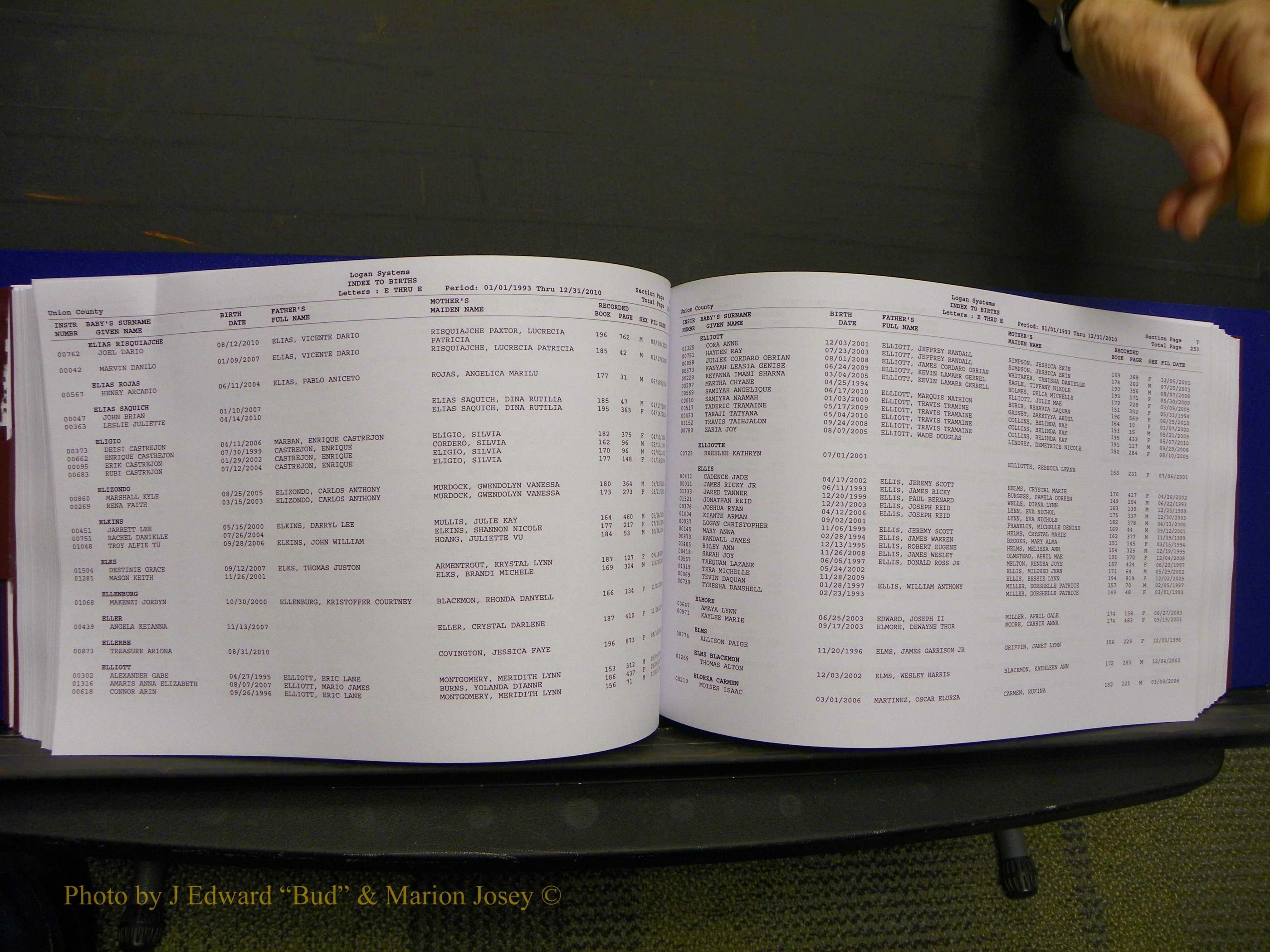 Union Co, NC Births, A-Z, 1993-2010 (159).JPG