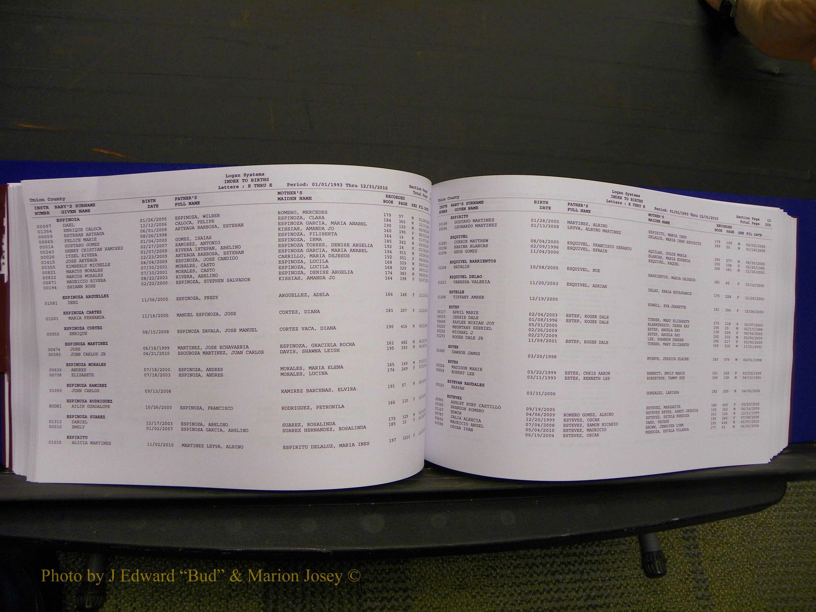 Union Co, NC Births, A-Z, 1993-2010 (162).JPG