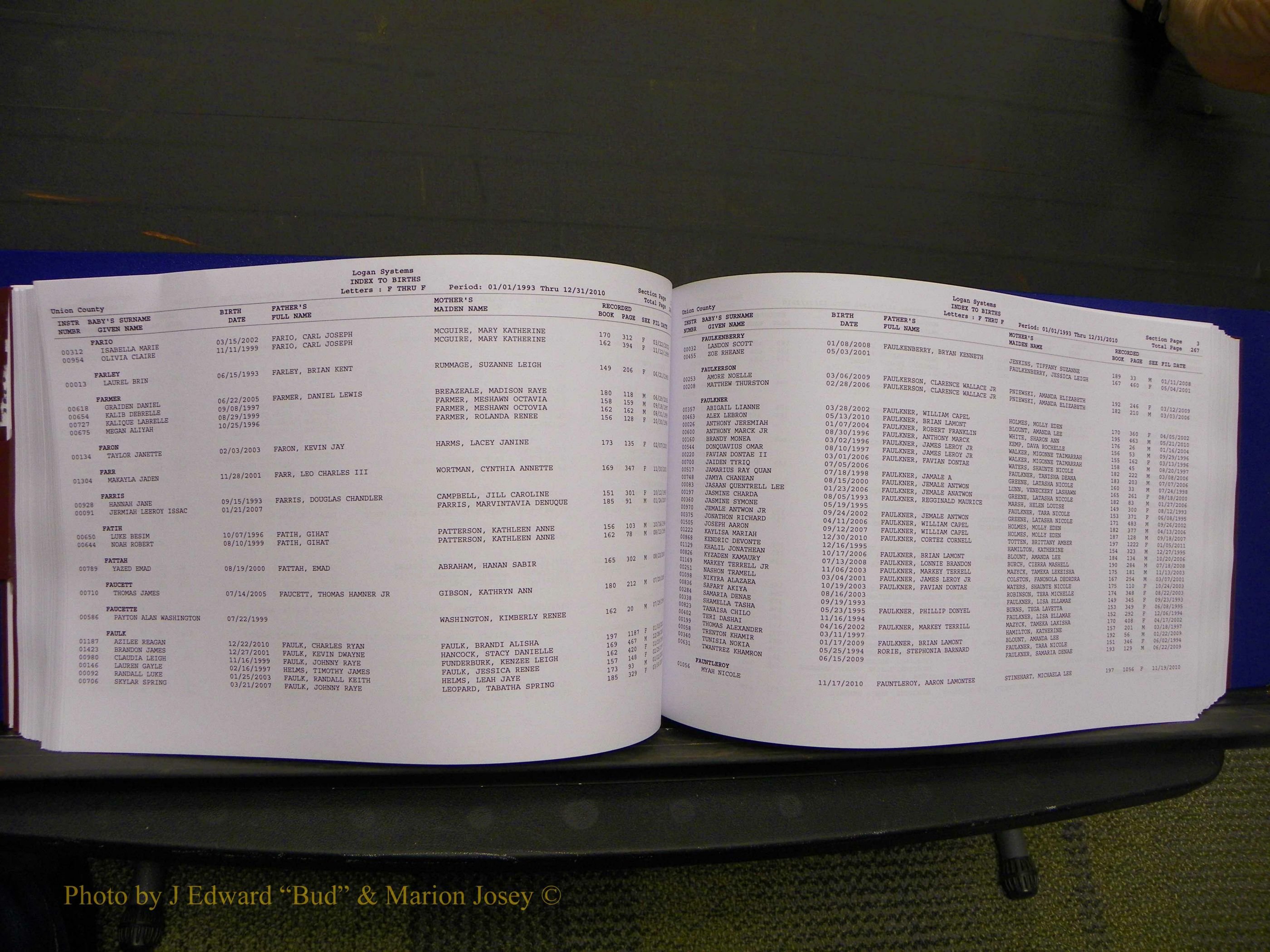 Union Co, NC Births, A-Z, 1993-2010 (166).JPG