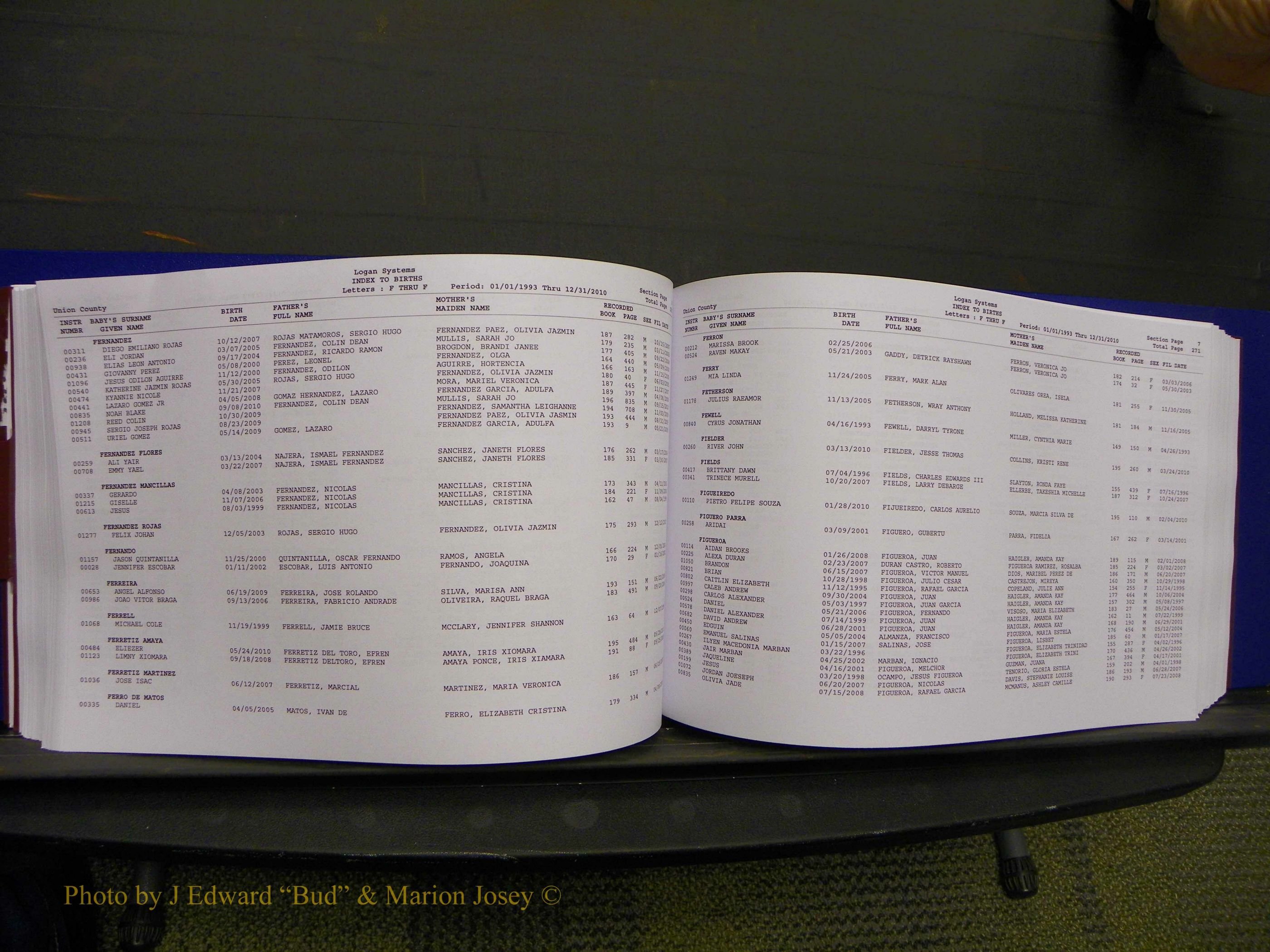 Union Co, NC Births, A-Z, 1993-2010 (167).JPG