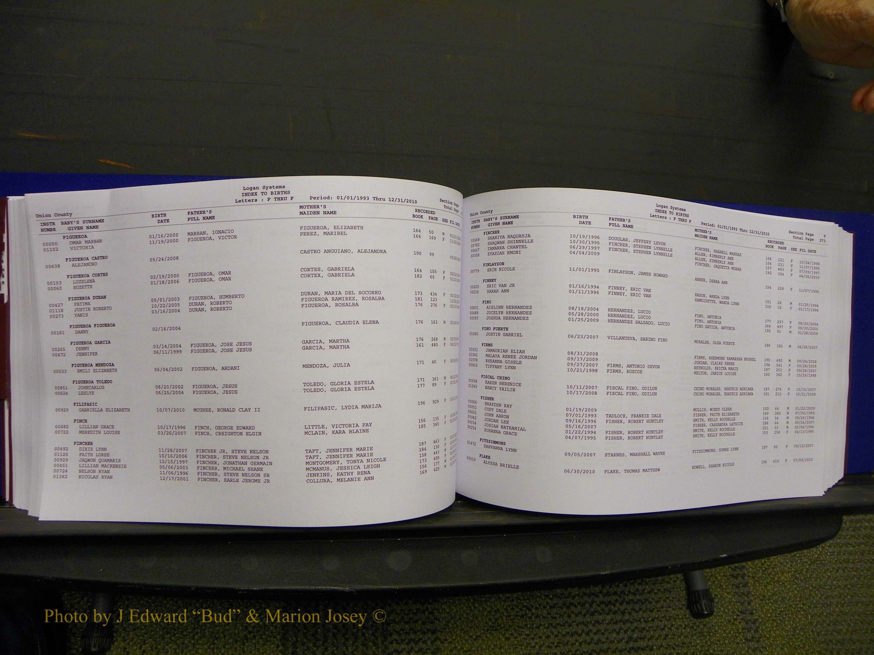 Union Co, NC Births, A-Z, 1993-2010 (169).JPG