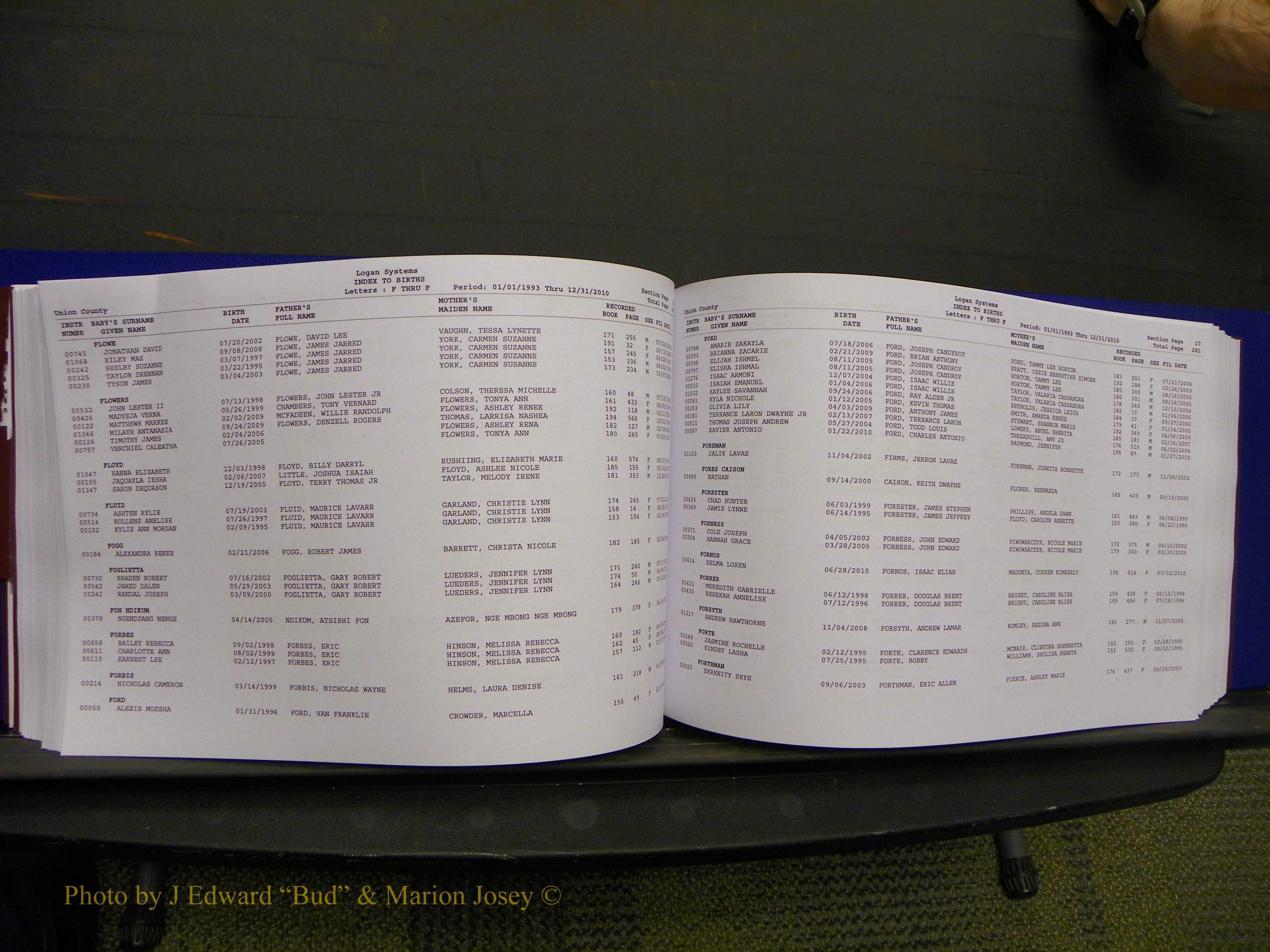 Union Co, NC Births, A-Z, 1993-2010 (173).JPG