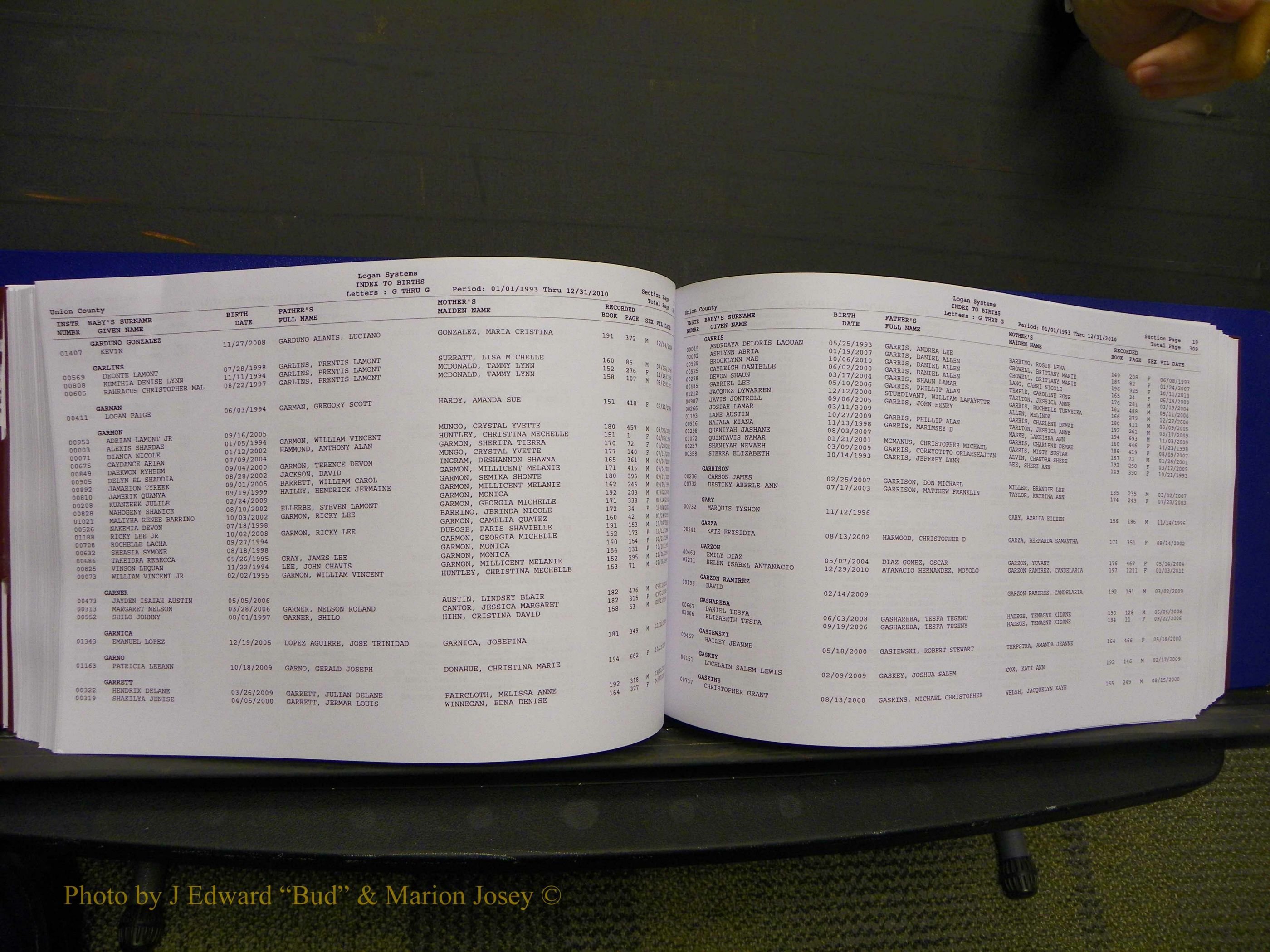 Union Co, NC Births, A-Z, 1993-2010 (187).JPG