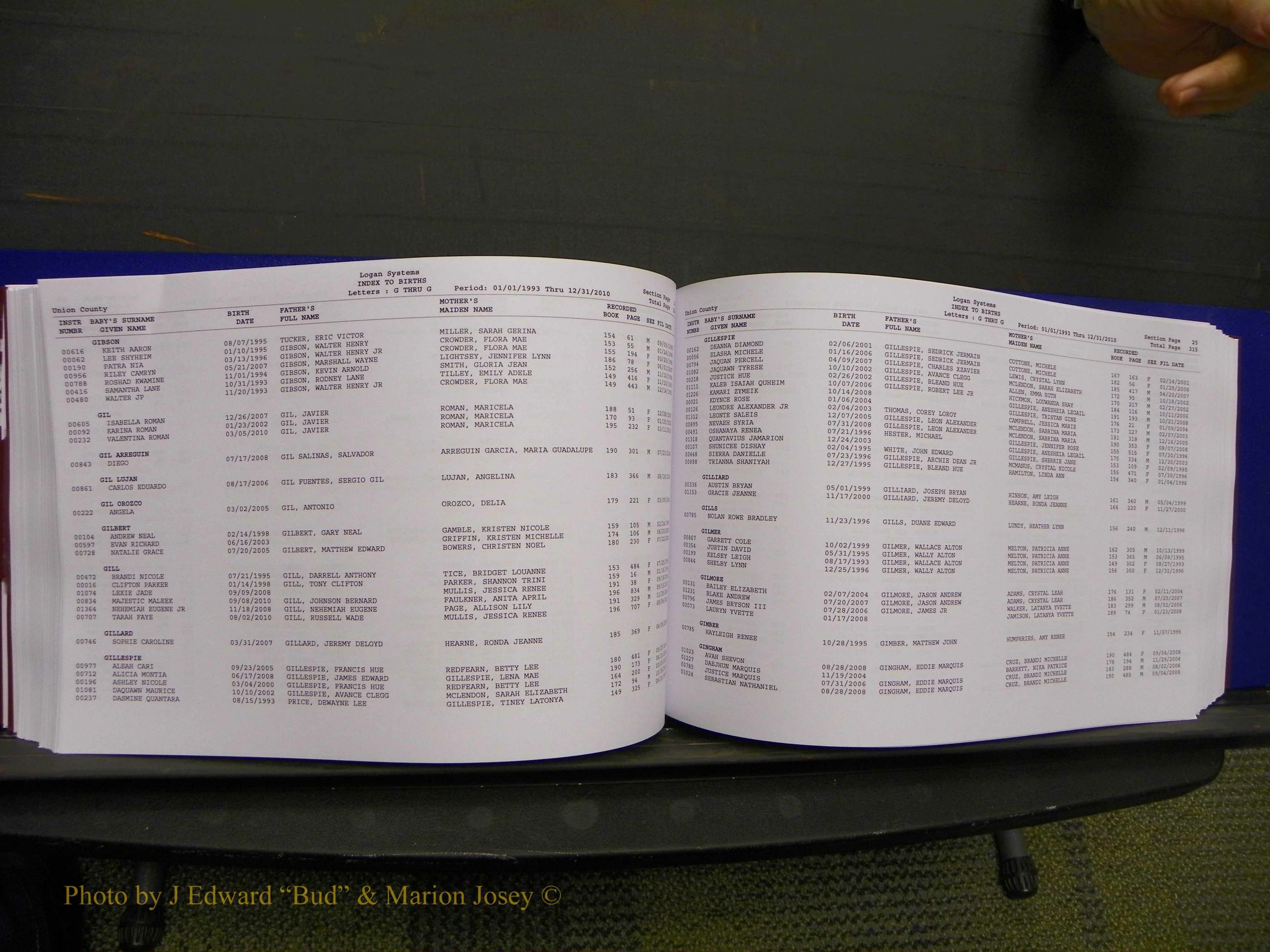 Union Co, NC Births, A-Z, 1993-2010 (189).JPG