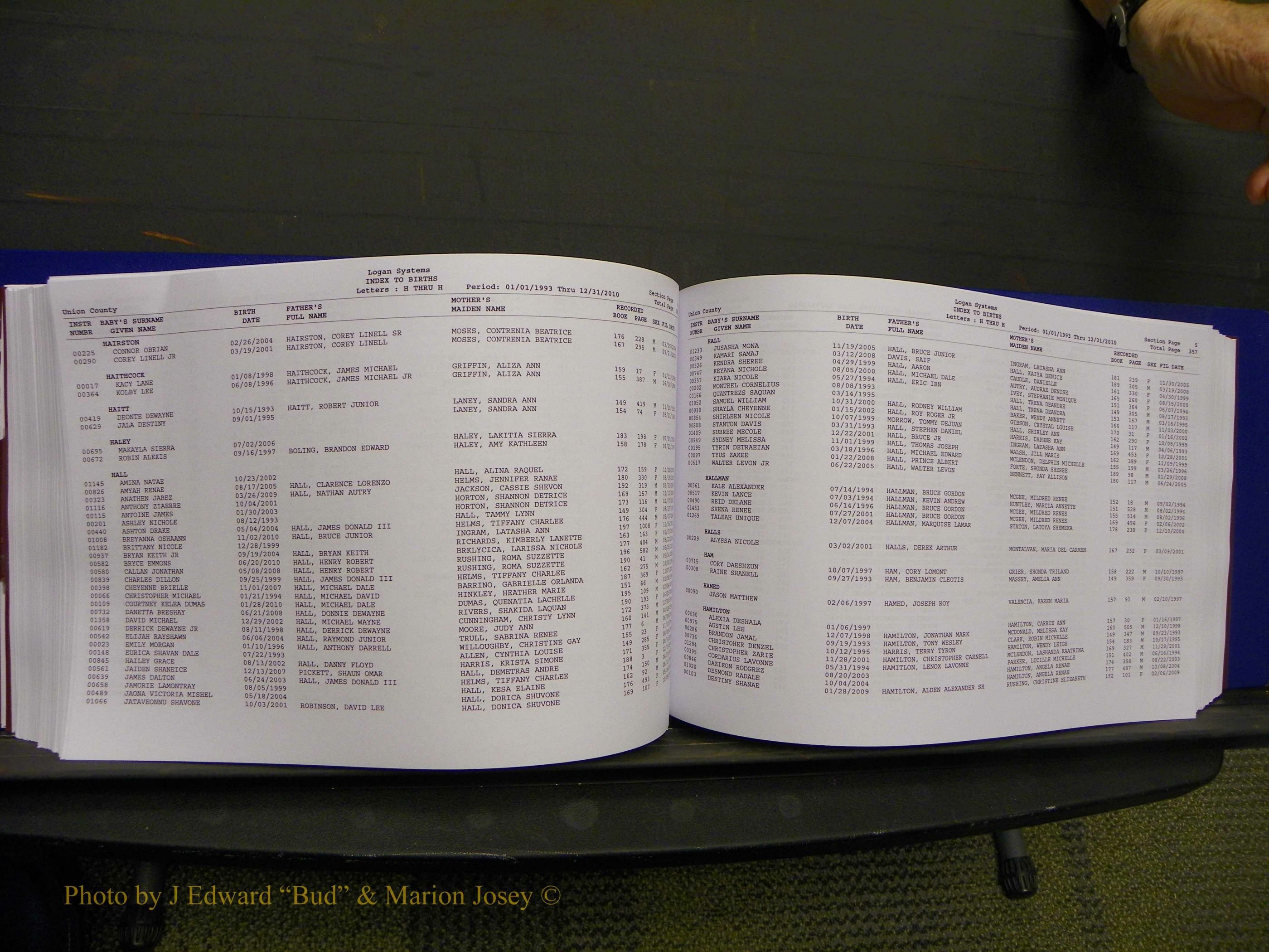 Union Co, NC Births, A-Z, 1993-2010 (211).JPG