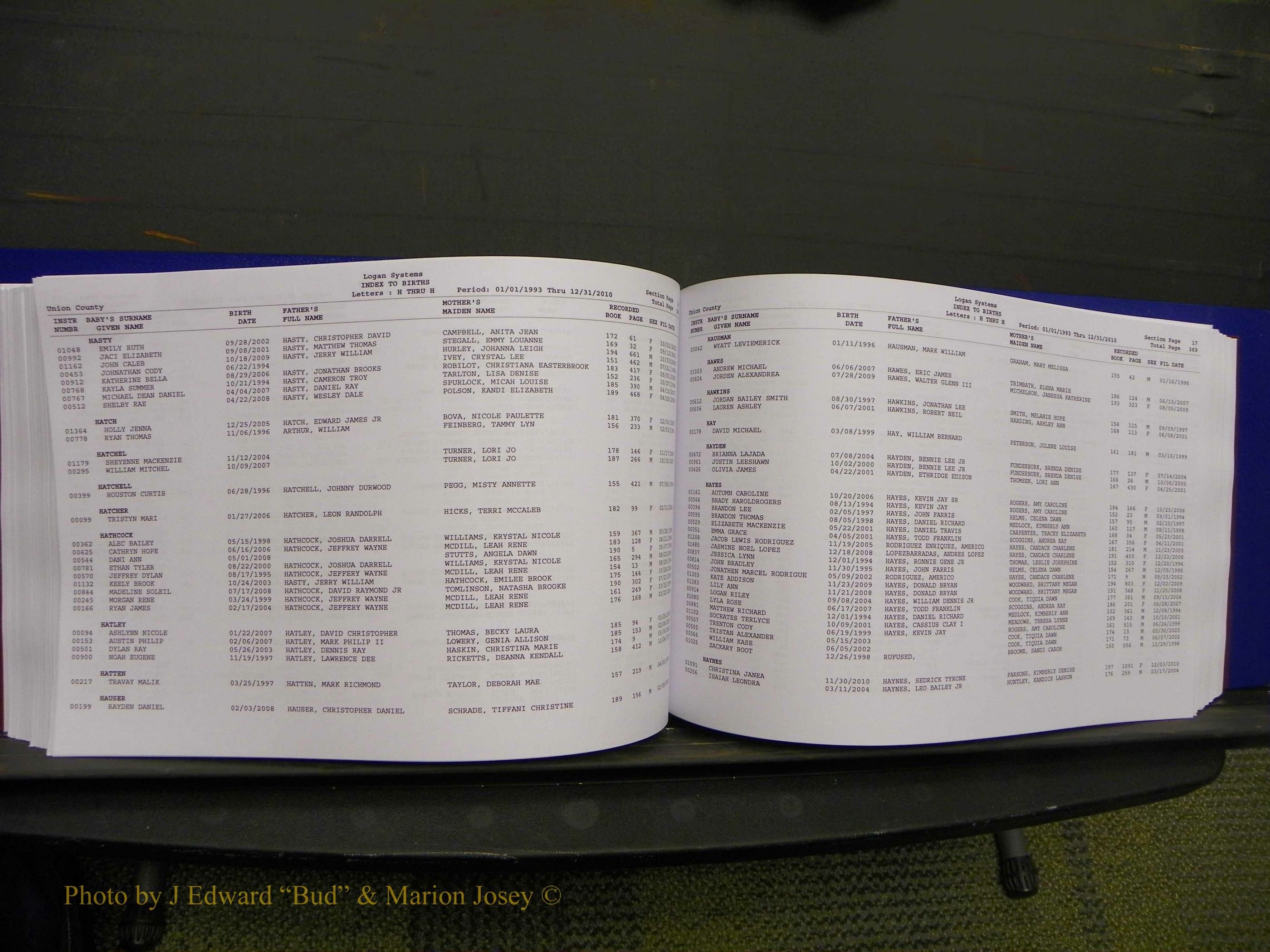 Union Co, NC Births, A-Z, 1993-2010 (217).JPG