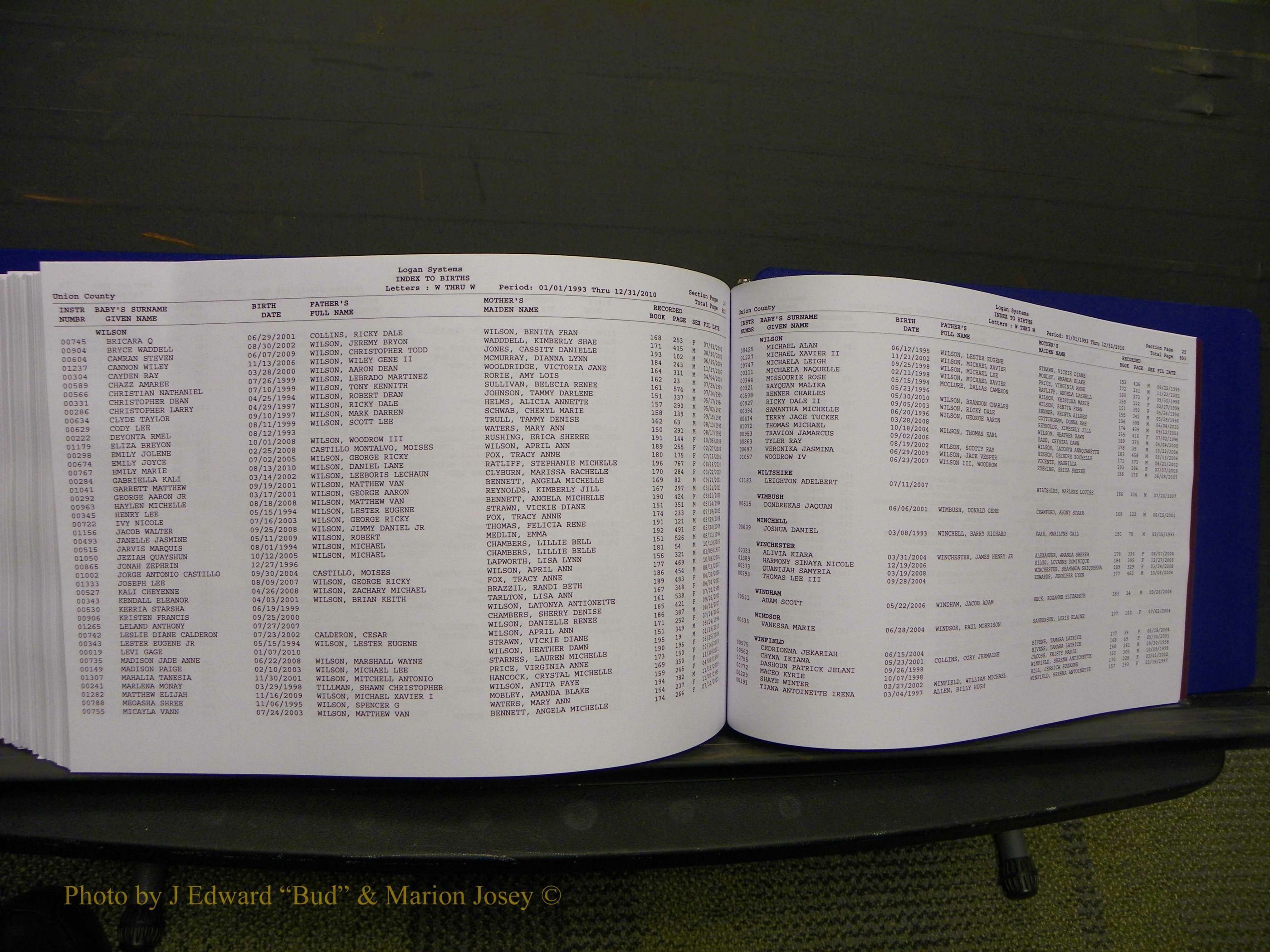 Union Co, NC Births, A-Z, 1993-2010 (479).JPG