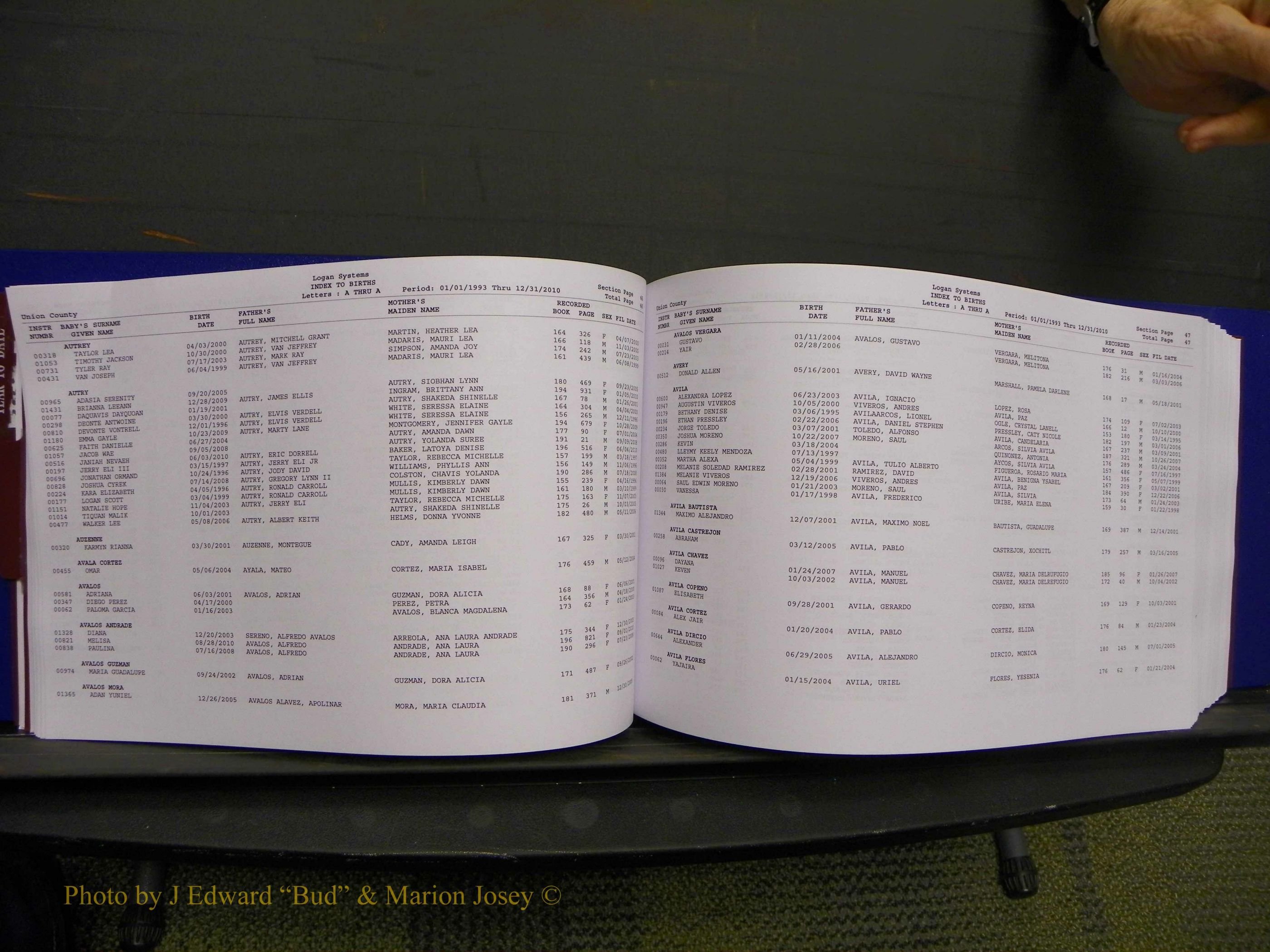 Union Co, NC Births, A-Z, 1993-2010 (54).JPG
