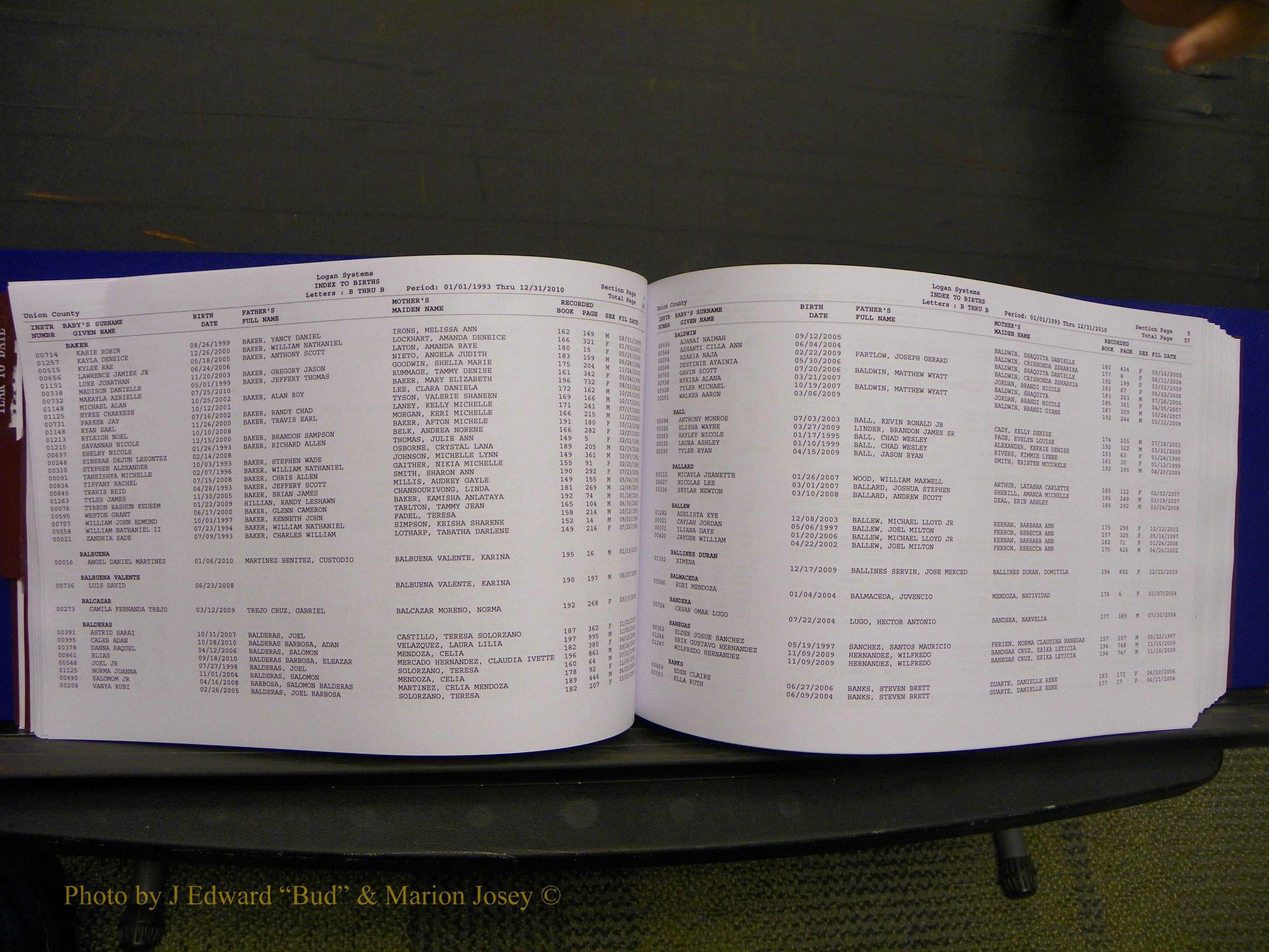 Union Co, NC Births, A-Z, 1993-2010 (60).JPG