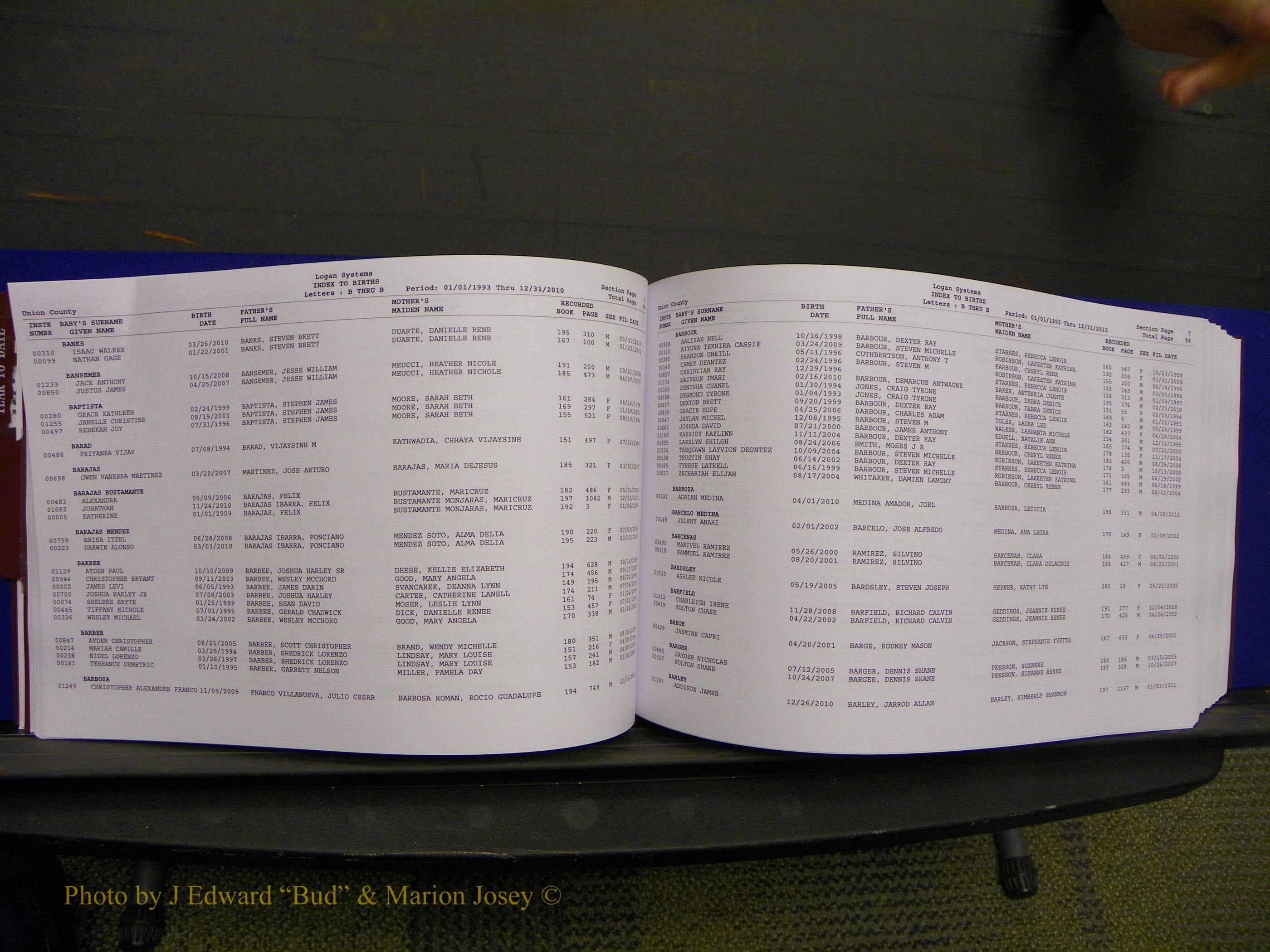 Union Co, NC Births, A-Z, 1993-2010 (61).JPG