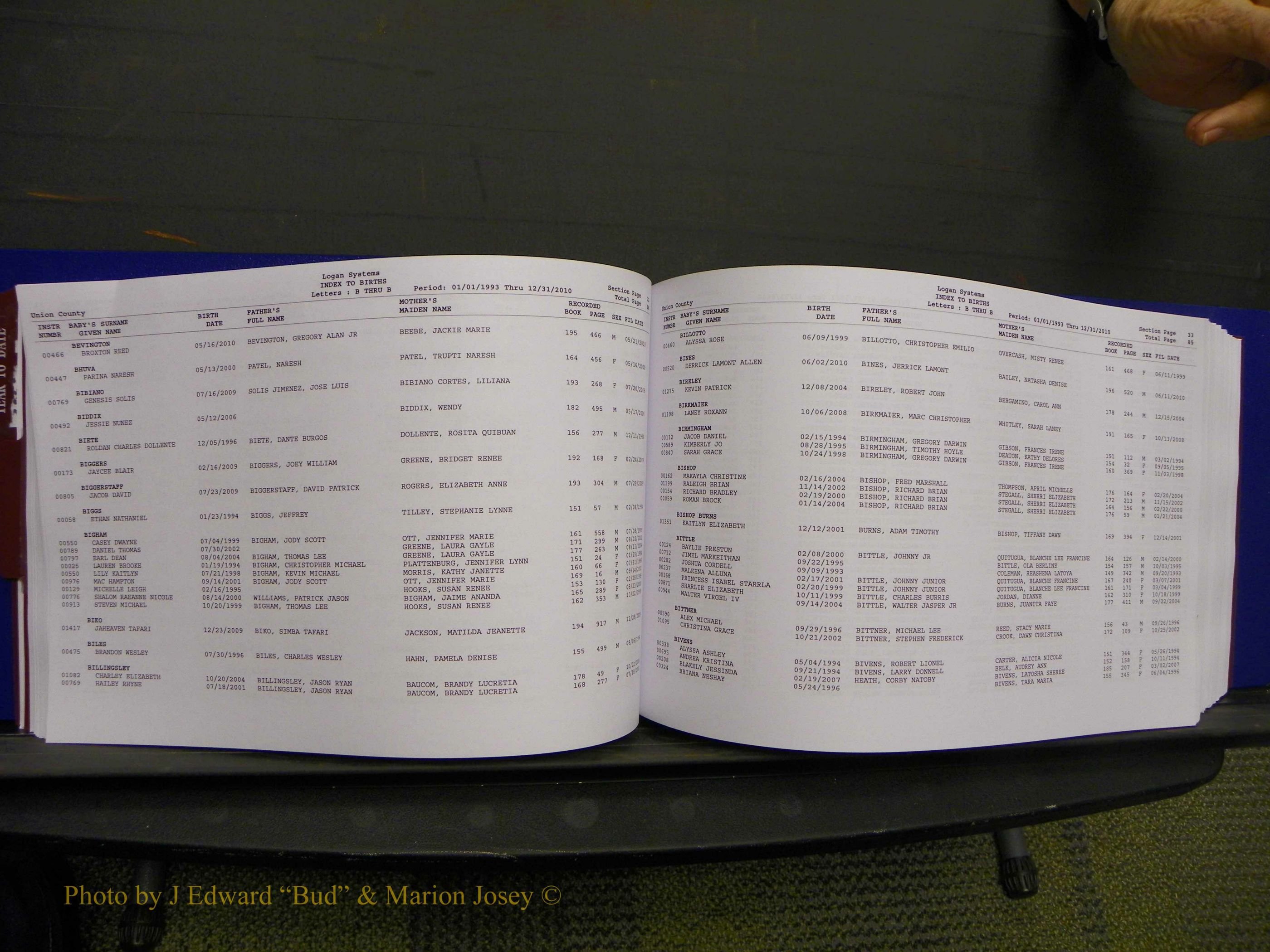 Union Co, NC Births, A-Z, 1993-2010 (76).JPG