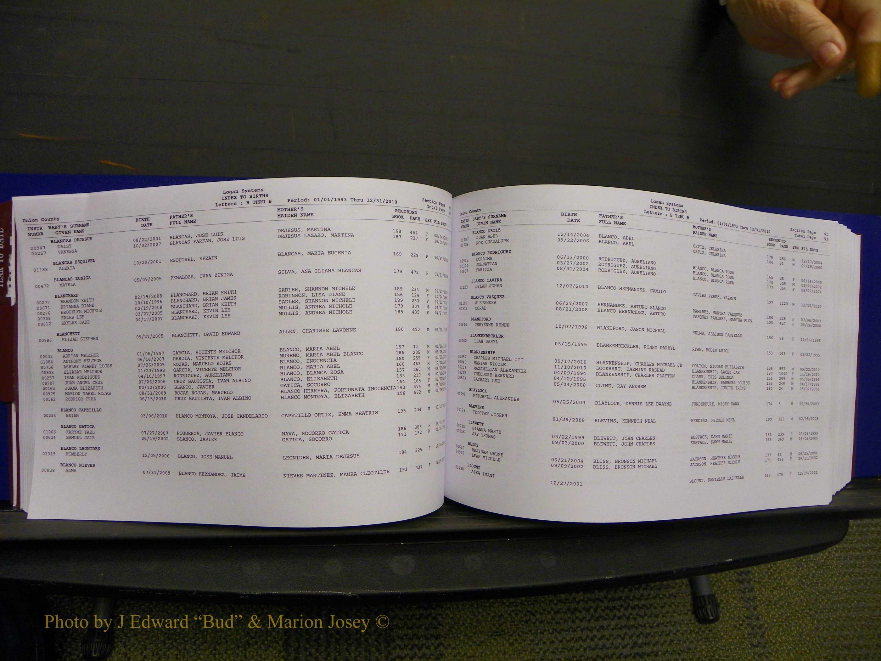 Union Co, NC Births, A-Z, 1993-2010 (79).JPG