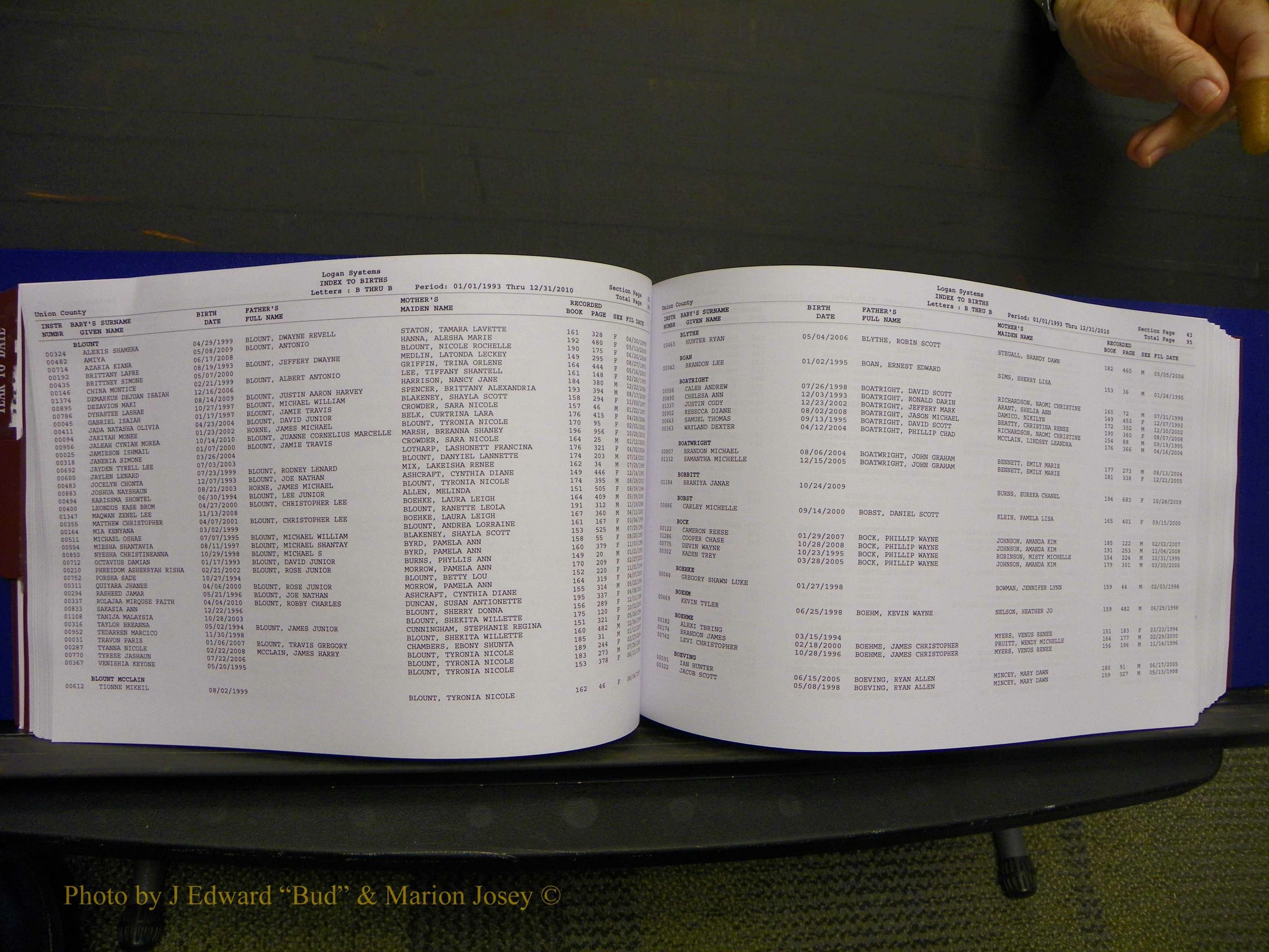 Union Co, NC Births, A-Z, 1993-2010 (80).JPG