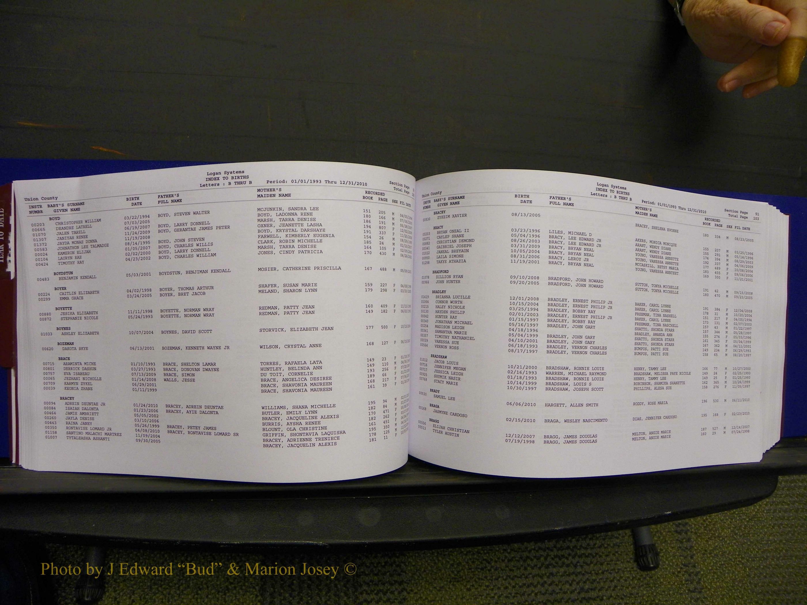 Union Co, NC Births, A-Z, 1993-2010 (84).JPG