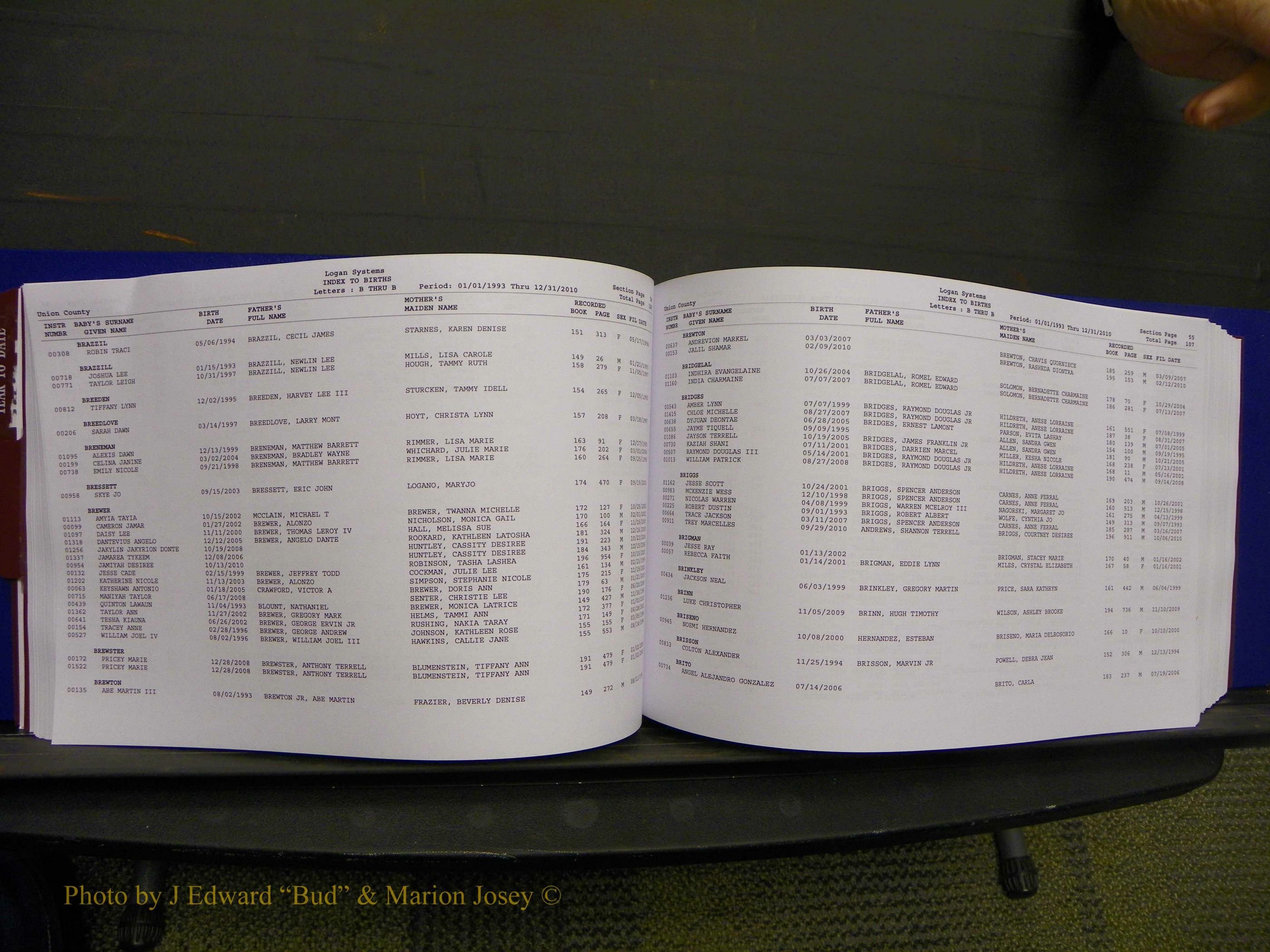Union Co, NC Births, A-Z, 1993-2010 (87).JPG