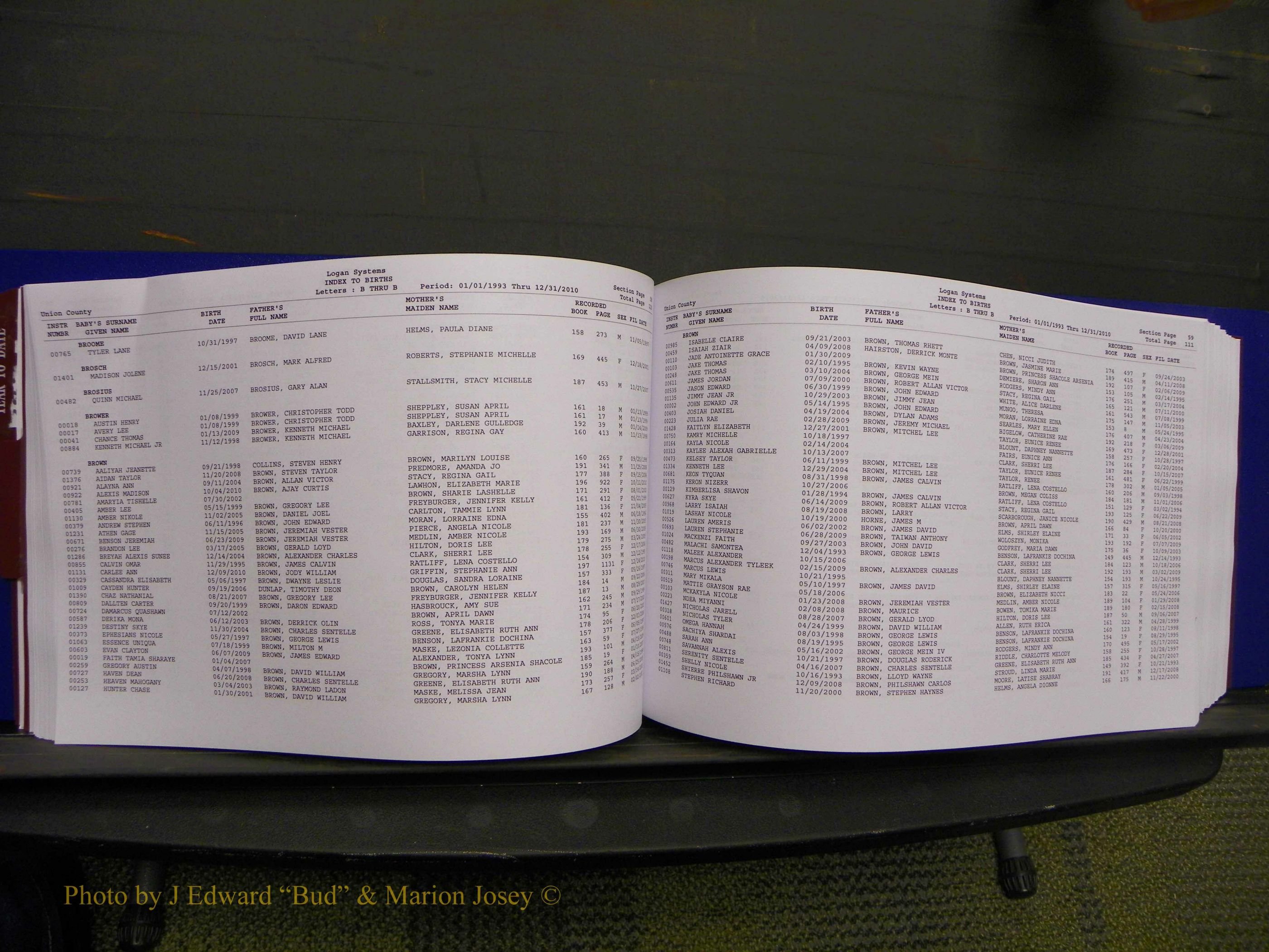 Union Co, NC Births, A-Z, 1993-2010 (88).JPG