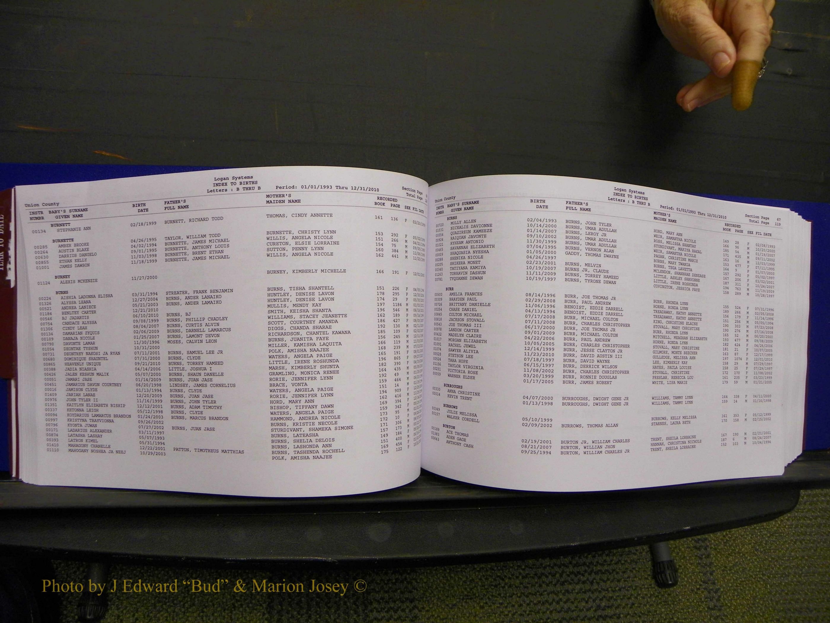 Union Co, NC Births, A-Z, 1993-2010 (91).JPG