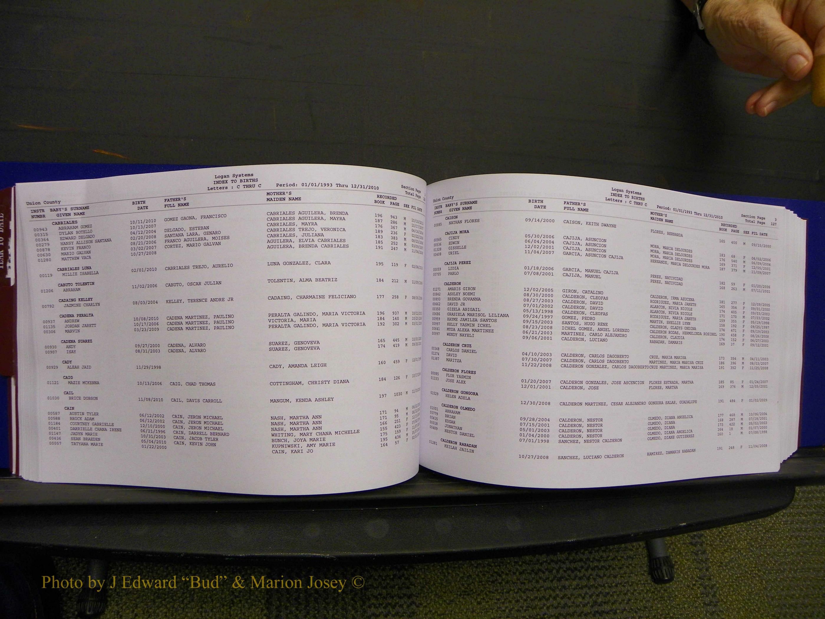 Union Co, NC Births, A-Z, 1993-2010 (96).JPG