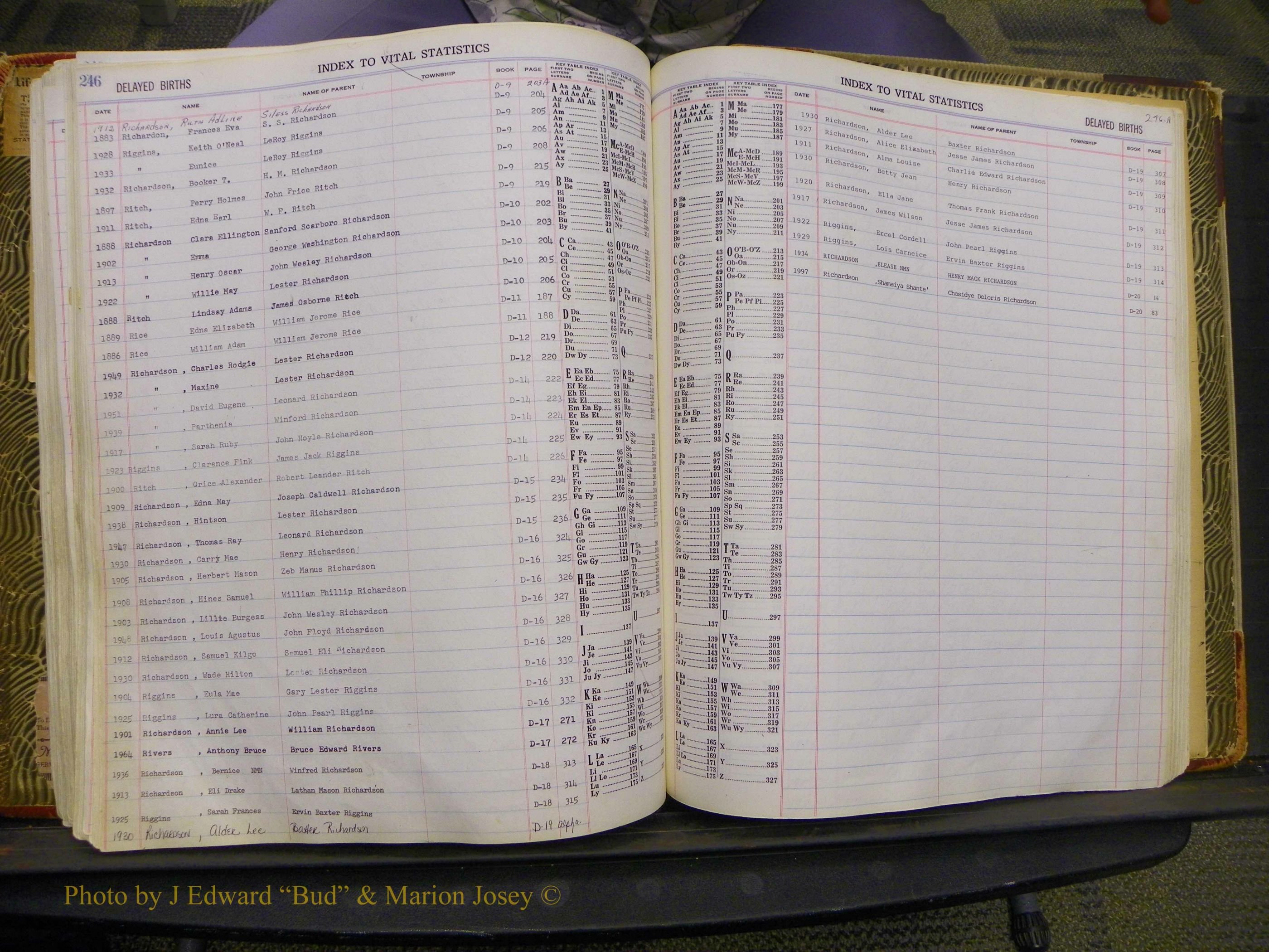 Union Co, NC Delayed Births, A-Z (142).JPG