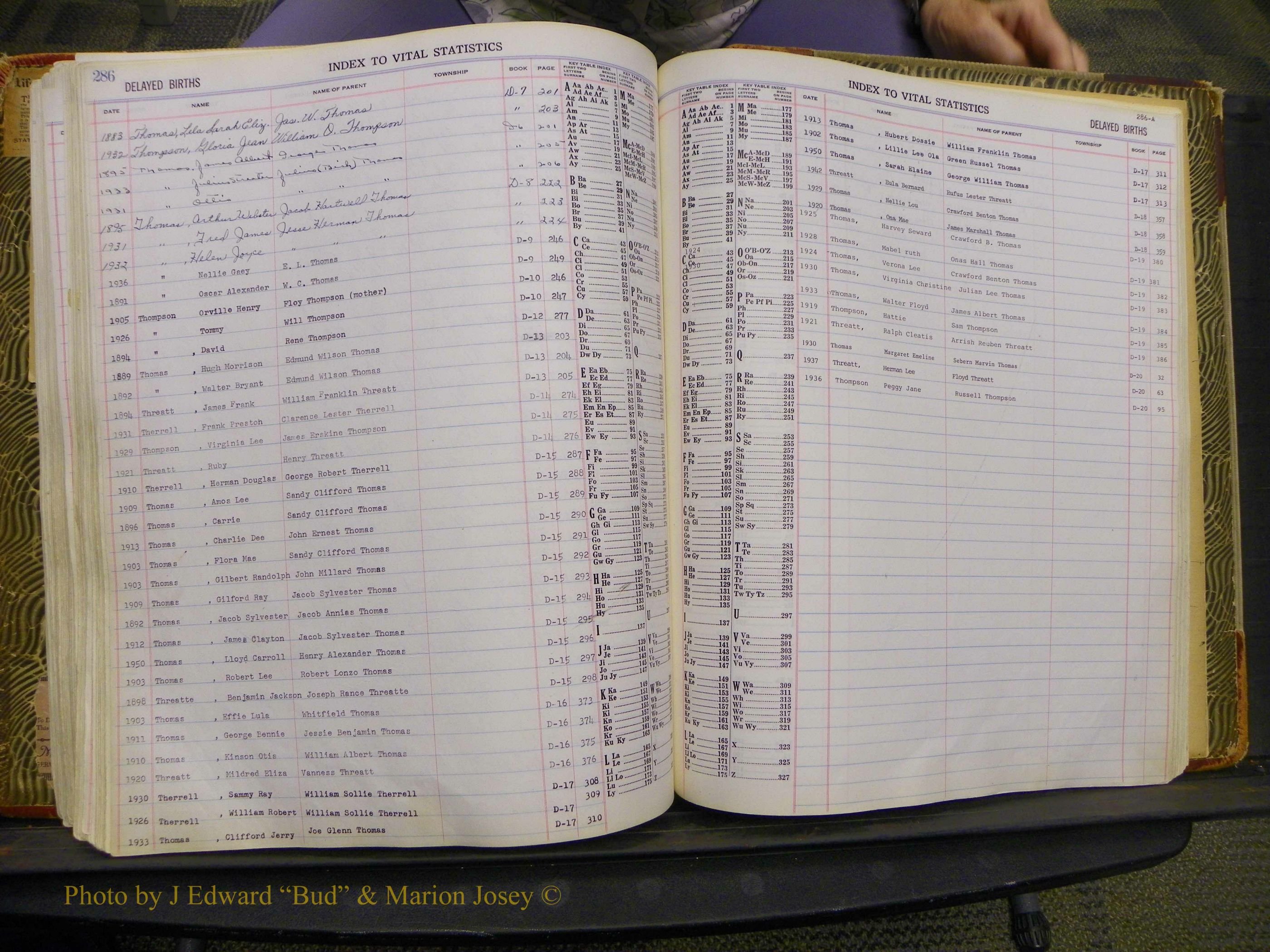 Union Co, NC Delayed Births, A-Z (170).JPG