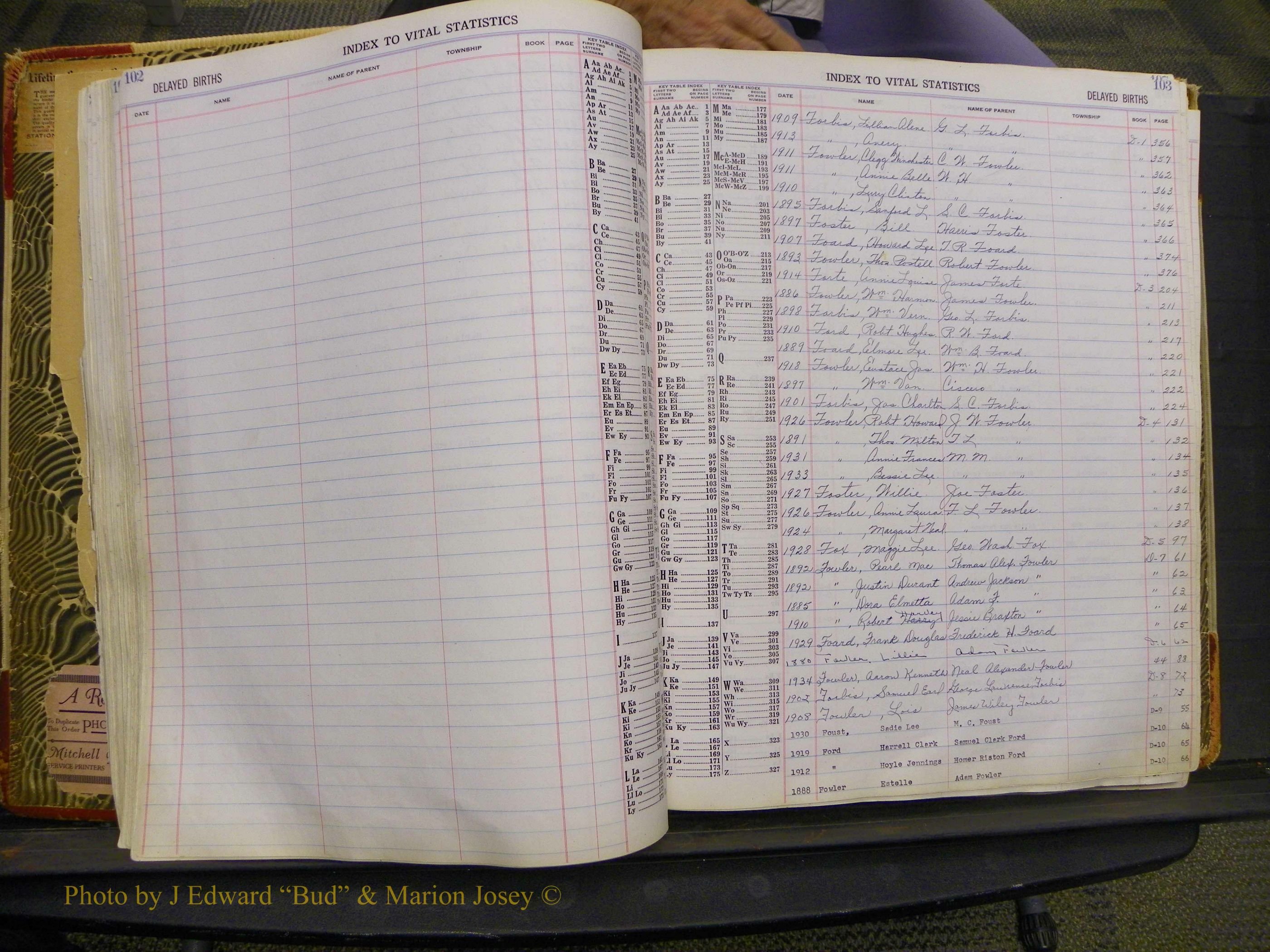 Union Co, NC Delayed Births, A-Z (56).JPG