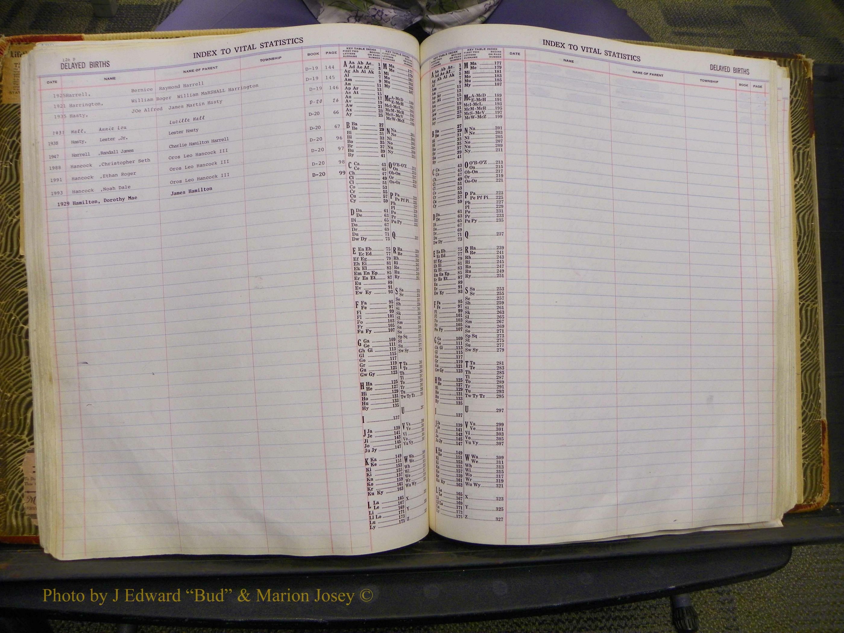 Union Co, NC Delayed Births, A-Z (71).JPG