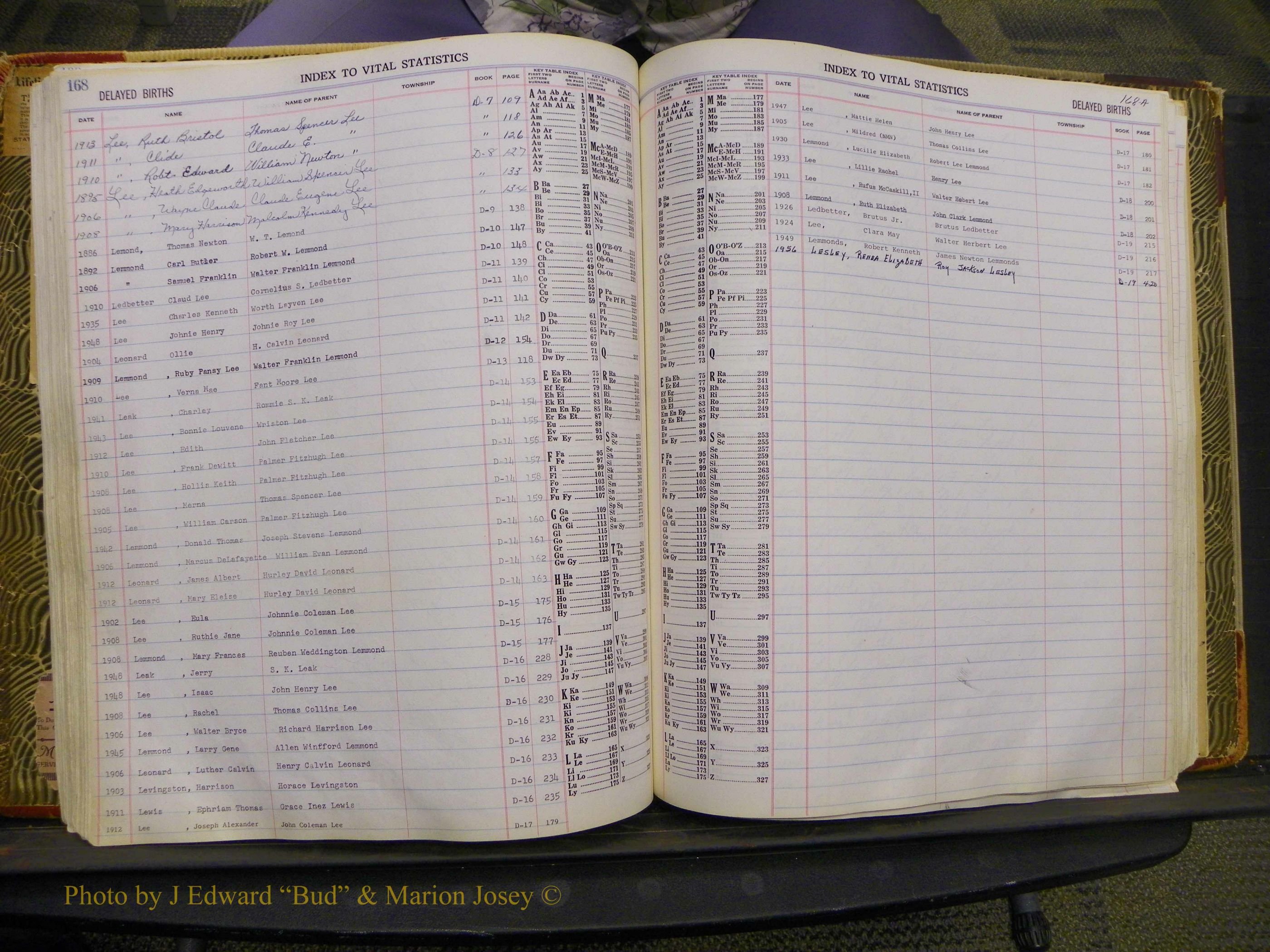 Union Co, NC Delayed Births, A-Z (97).JPG