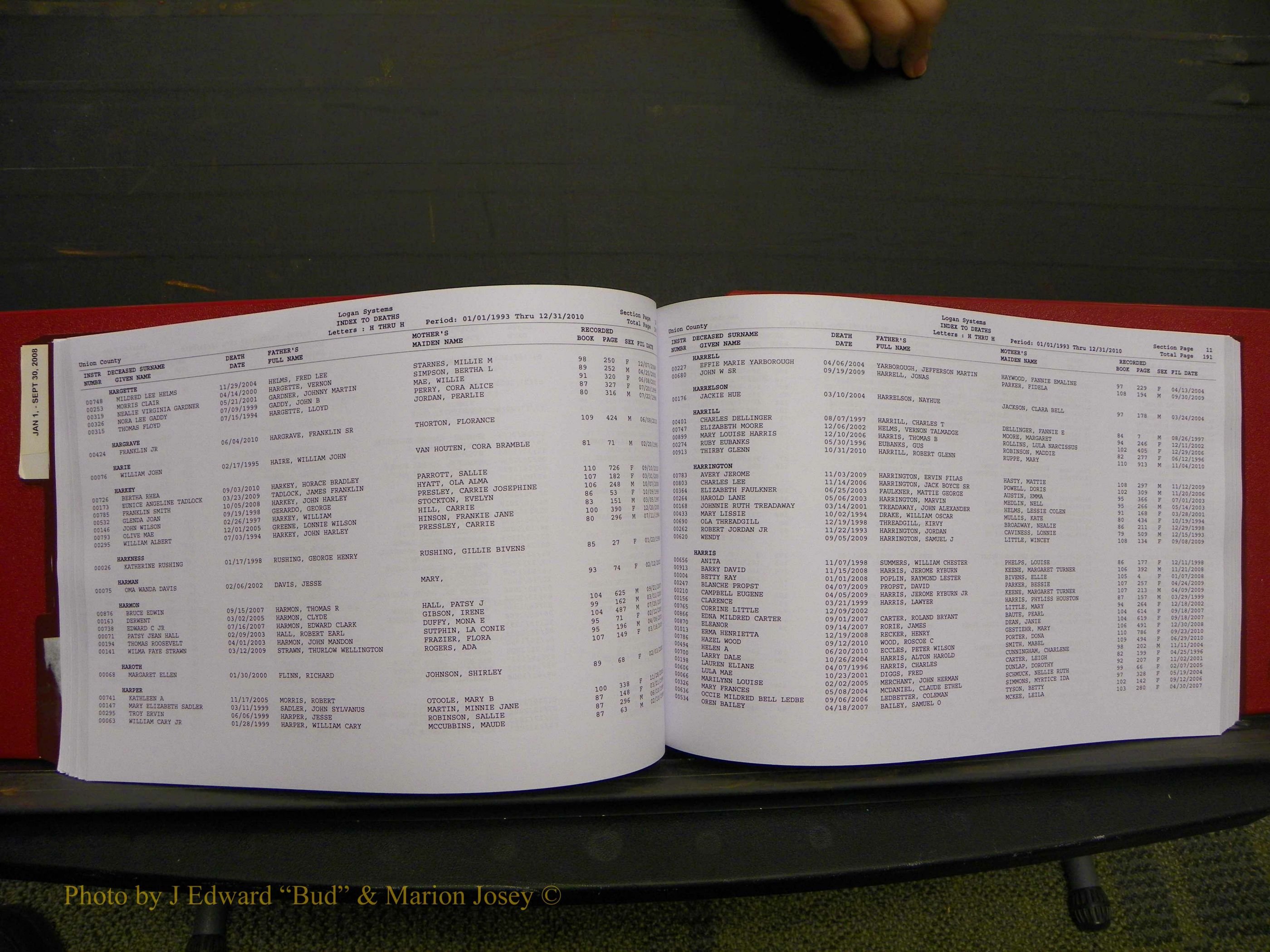 Union Co, NC Deaths, A-Z, 1993-2010 (114).JPG