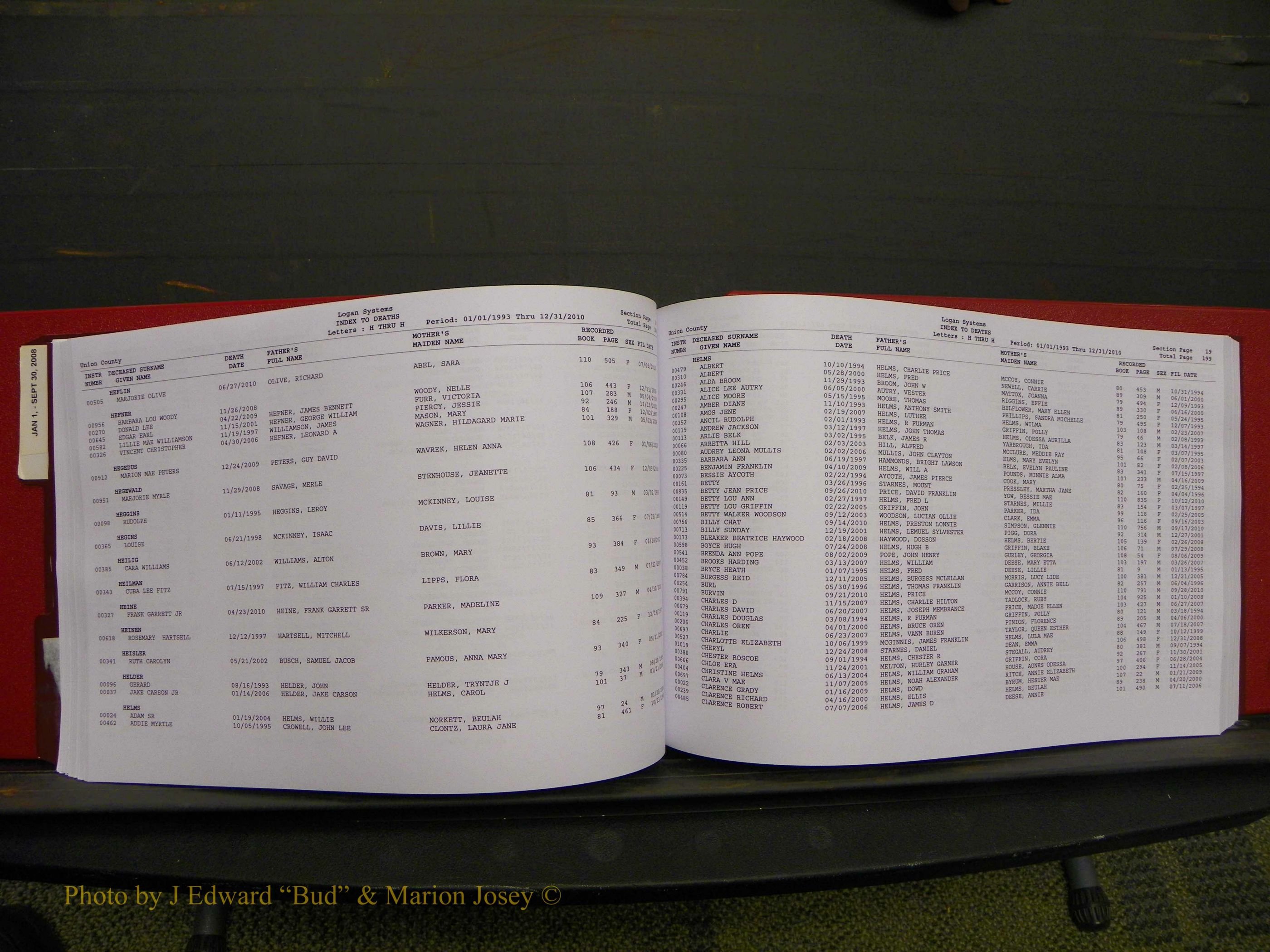 Union Co, NC Deaths, A-Z, 1993-2010 (118).JPG