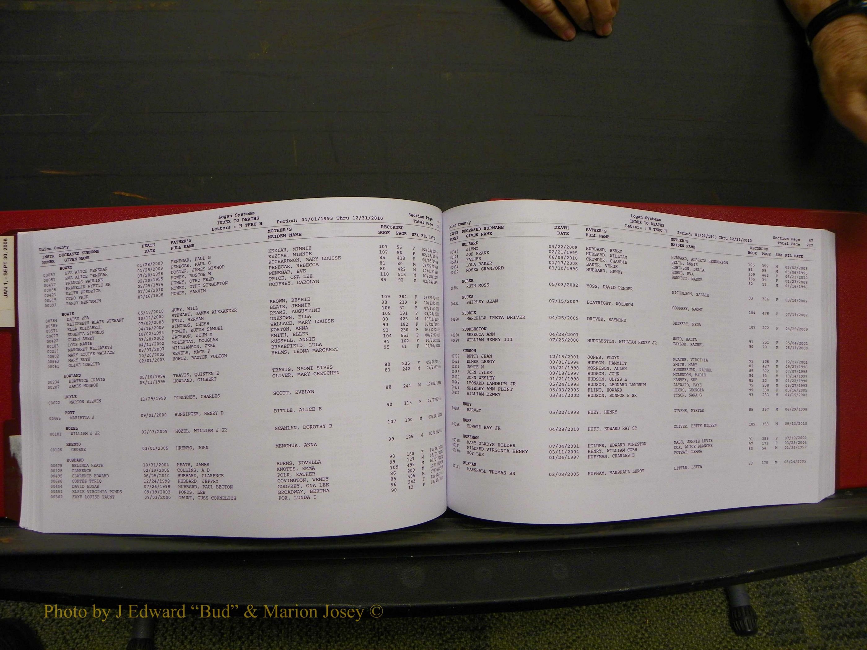 Union Co, NC Deaths, A-Z, 1993-2010 (133).JPG