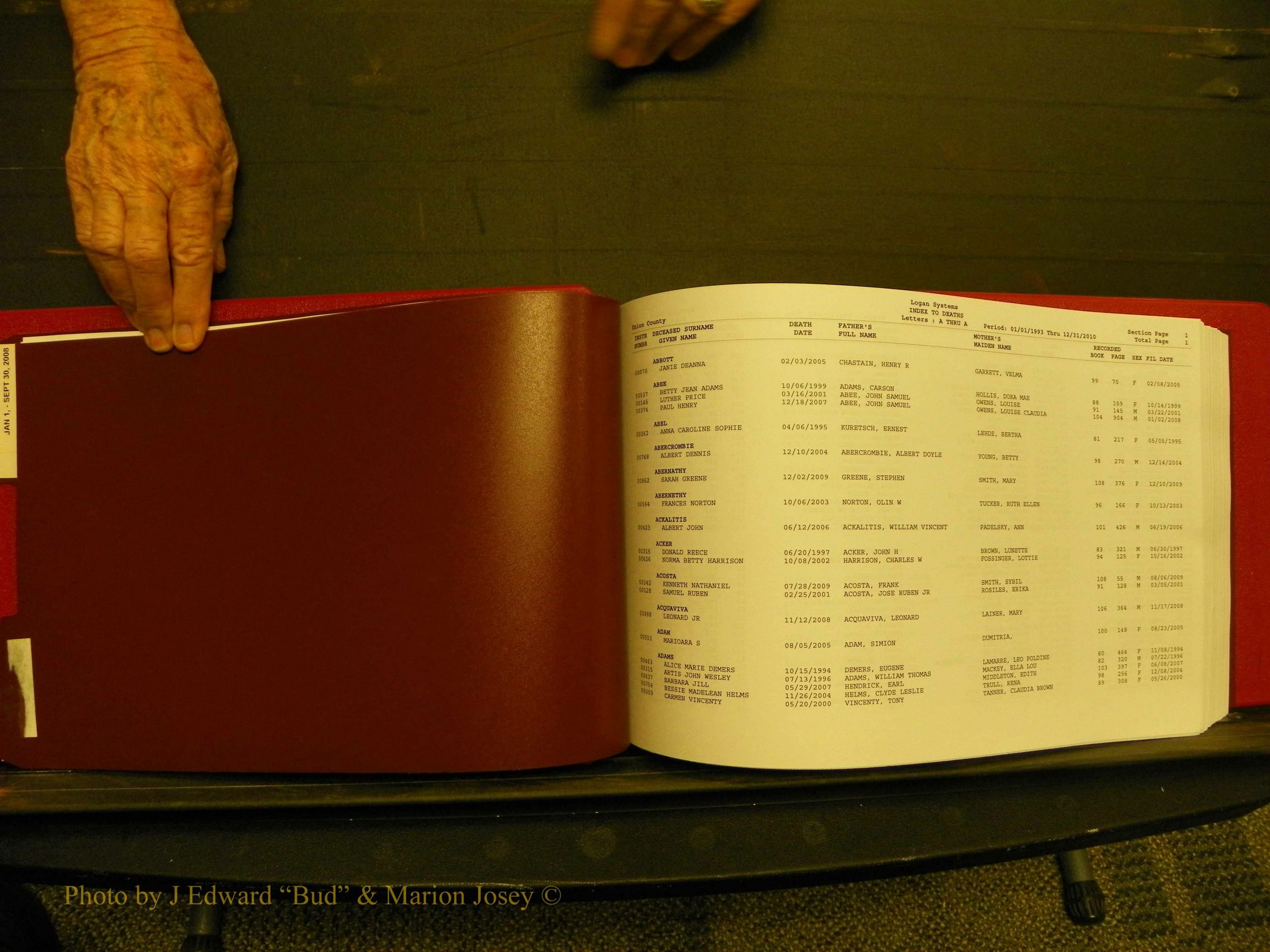 Union Co, NC Deaths, A-Z, 1993-2010 (19).JPG